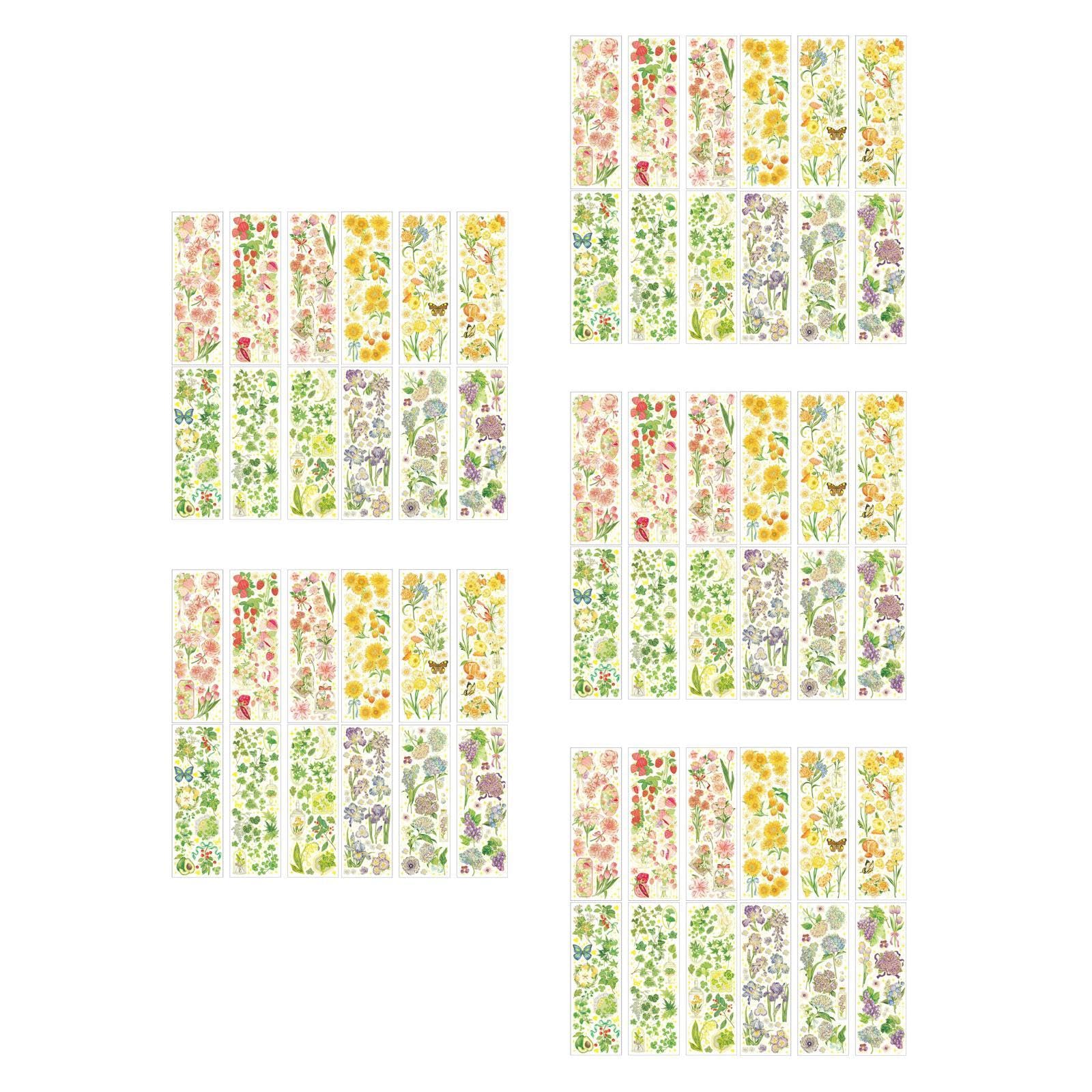 NUOBESTY 5pezzi Adesivi Decorativi Floreali Retro Di Pacchetti Per Scrapbooking e Decorazioni Creative Facili Da Applicare e Rimuovere Per Diari Valigie e Telefonini