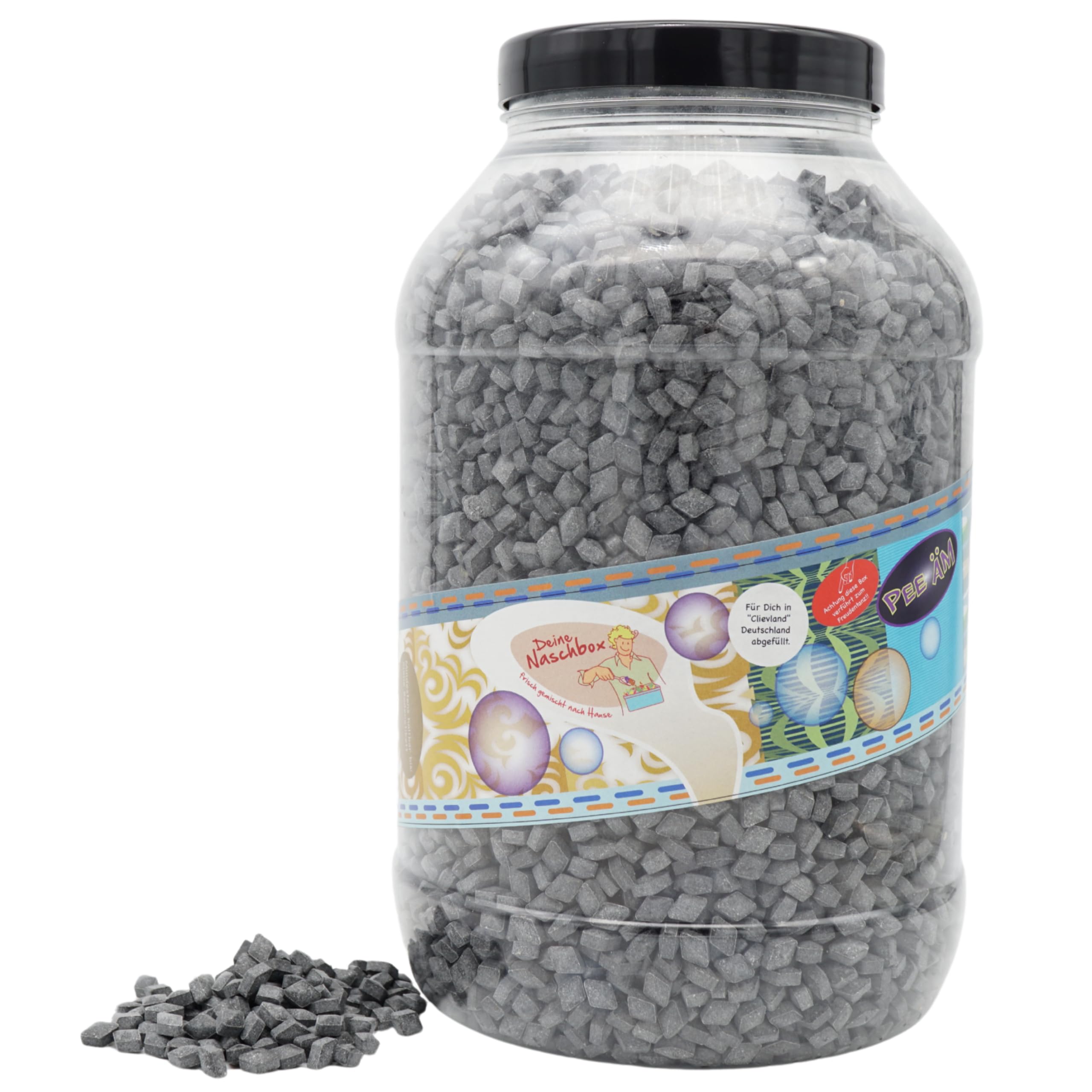 Deine Naschbox | Gloria Lakritz Diamanten Extra stark | 3kg Mega Pot | XXL Großpackung für Party, Candybar & als Geschenk - Gelatinefrei - Rhomben