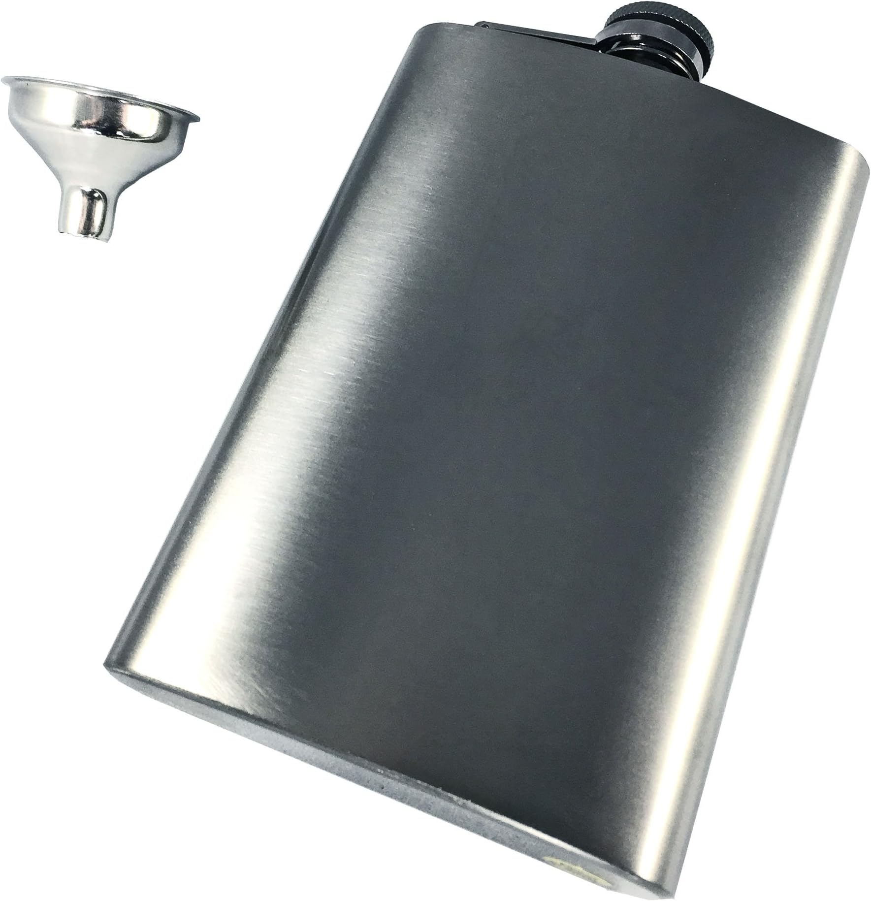 Hip Flask, Gunmetal Gray - Devil Joe's 8oz Sippin' Flask - 8 Ounce Whiskey Drinking Flask, Premium Quality Stainless Steel with Captive Cap - Perfect Gift for Birthdays, Weddings, and Anniversaries