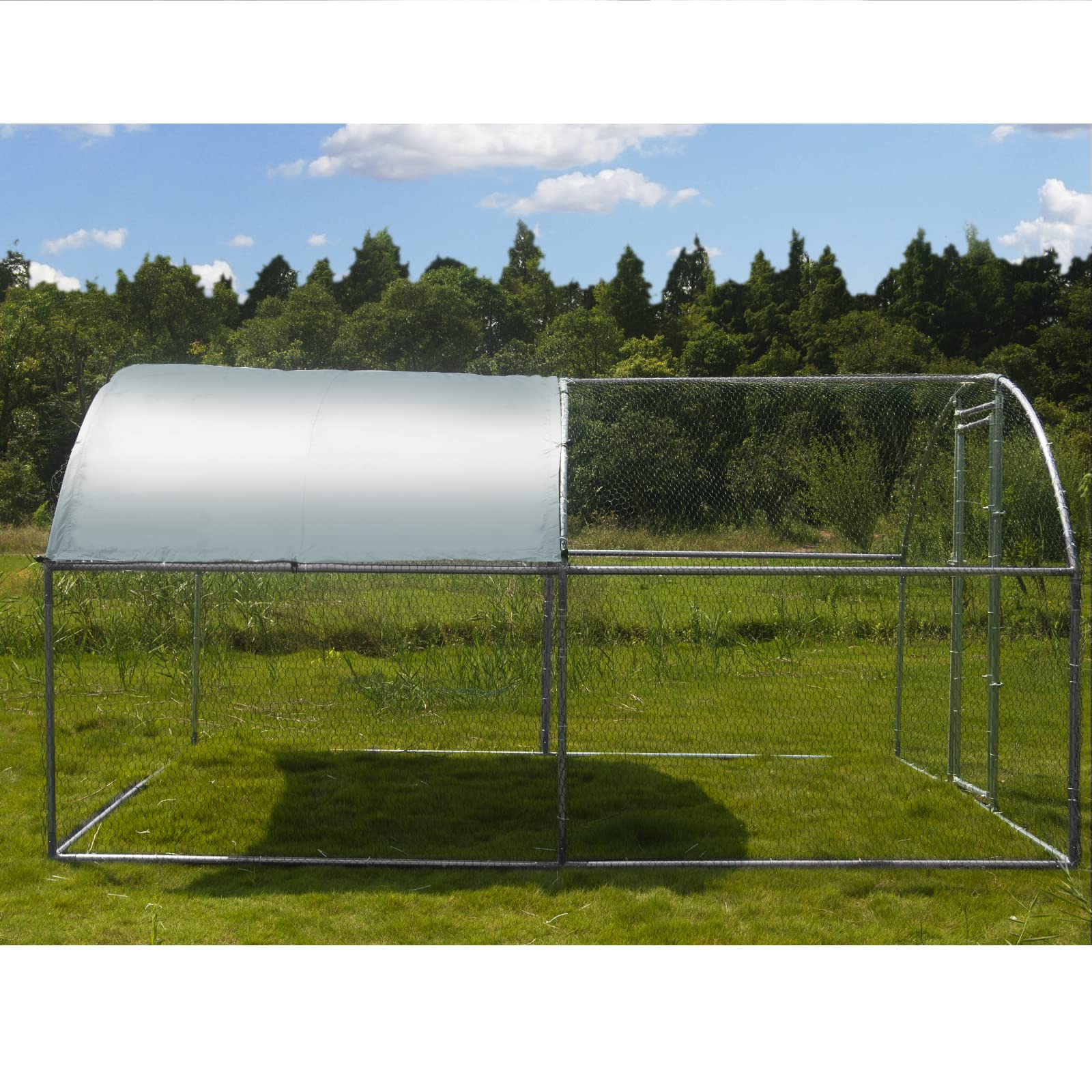 Large Metal Chicken Coop Walkin Poultry Cage Hen Run House Rabbits