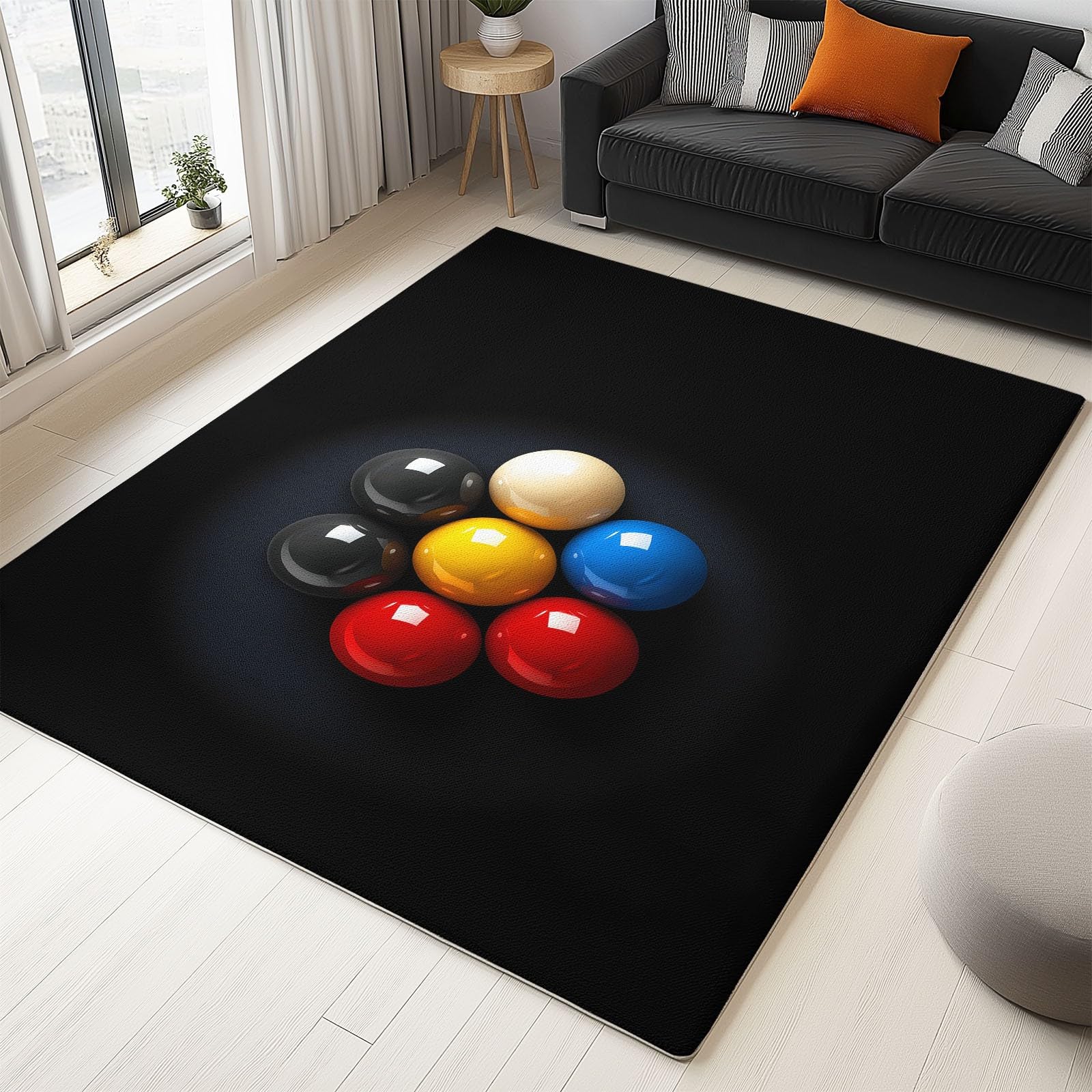 Tapis de salon lavable en machine et antidérapant pour chambre et séjour