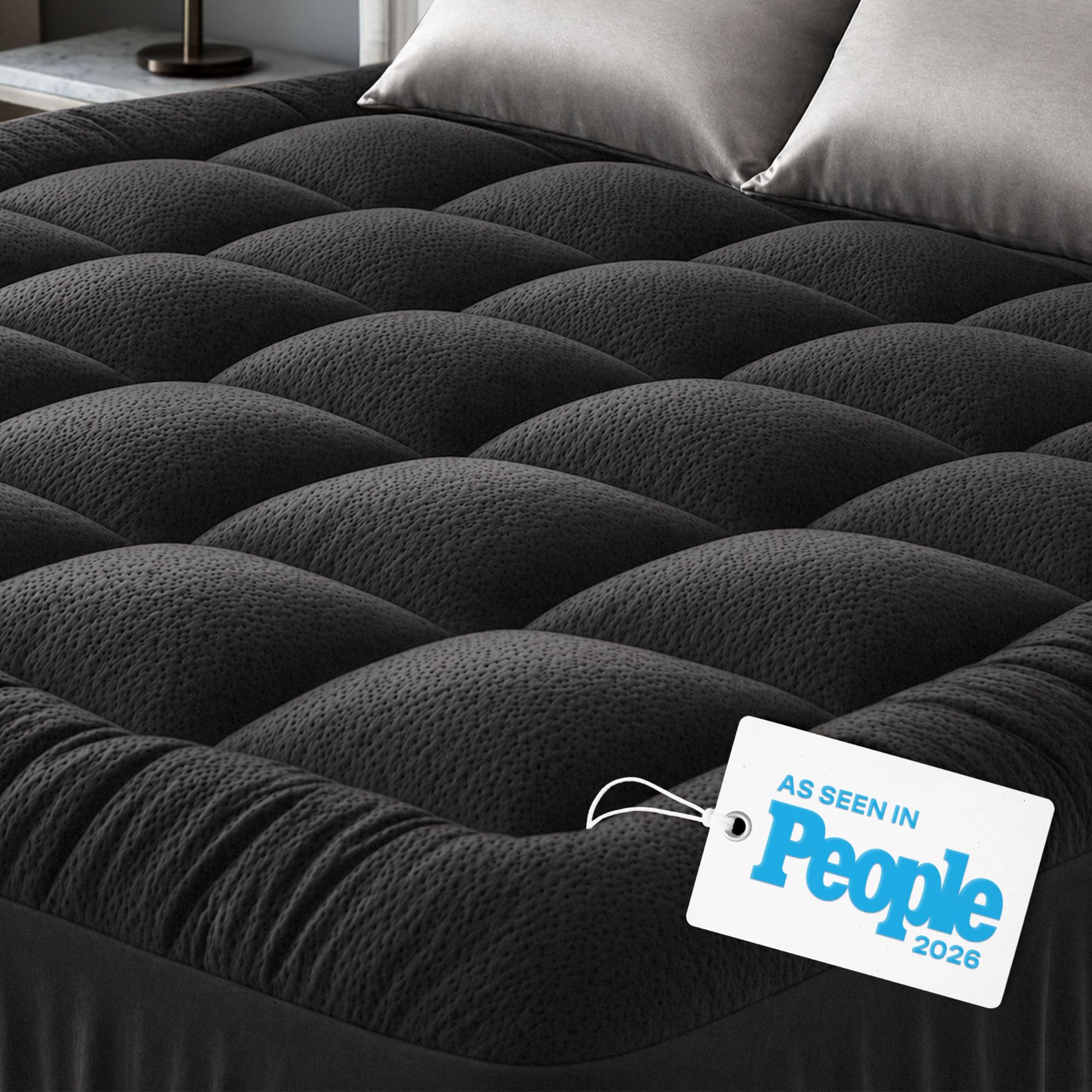Niagara Sleep Solution Ultra Soft Queen Size Mattress Topper - Viscose Made from Bamboo Pillow Top Mattress Pad for Back Pain Relief - Naturally