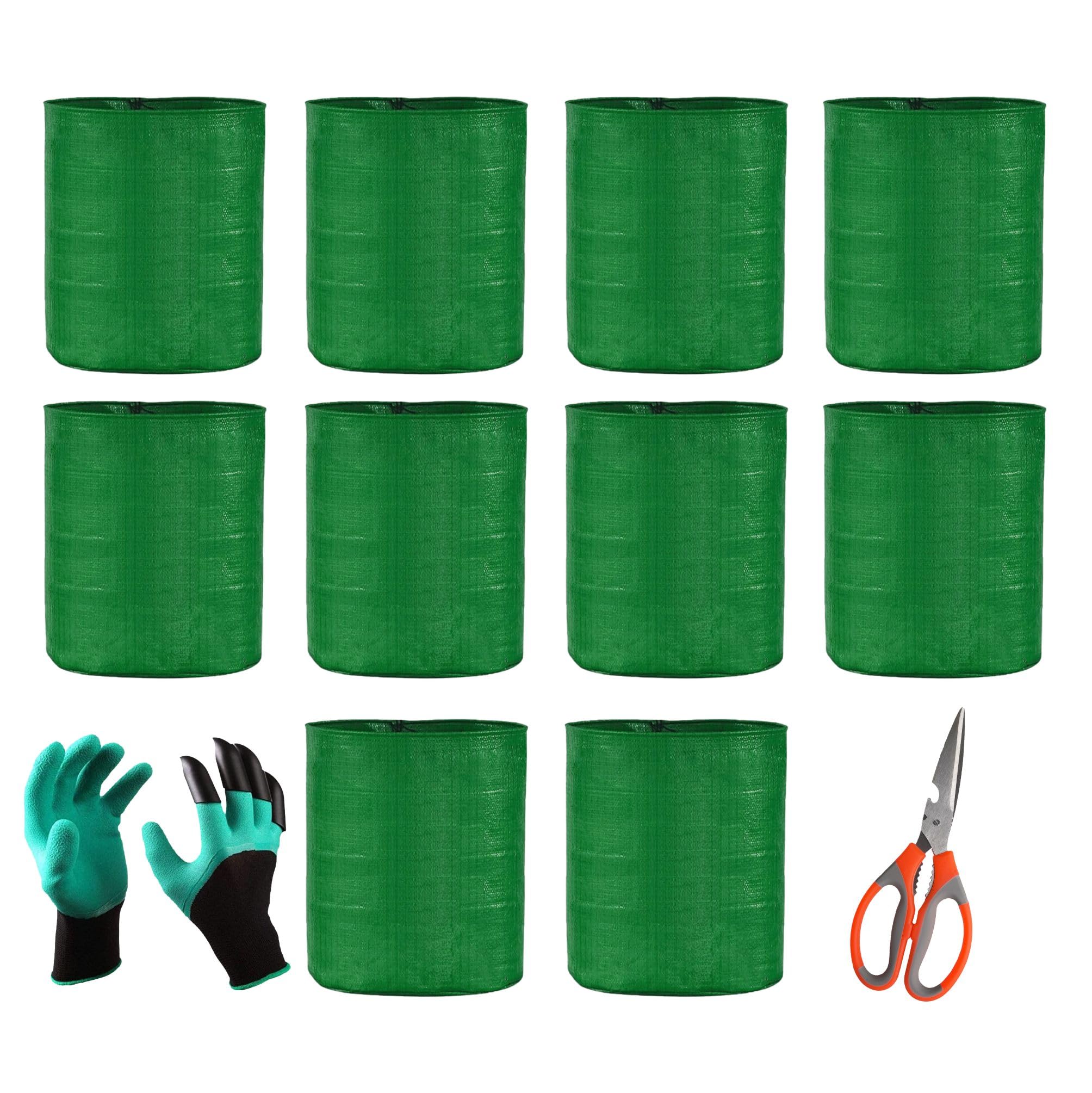 MAHIRA HDPE Poly UV Protected Round Nursery Plants Grow Bags, 18x24 in, Pack of 10, Green, with 1 Pair of Gloves, 1 Piece Multipurpose Scissors (B0DDH6535D) Amazon Price History, Amazon Price Tracker