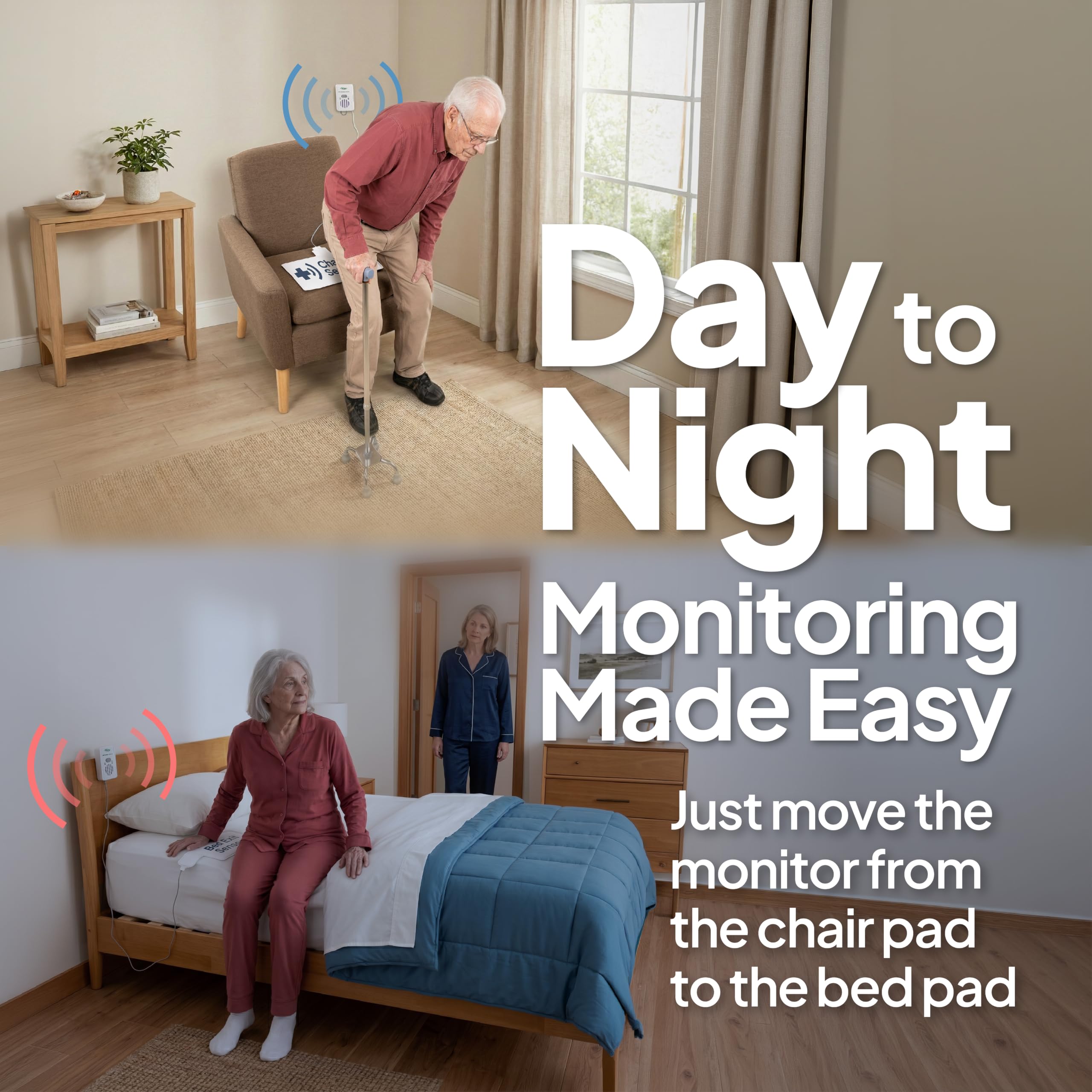 Bed Alarm with Long Term Bed and Chair Pads