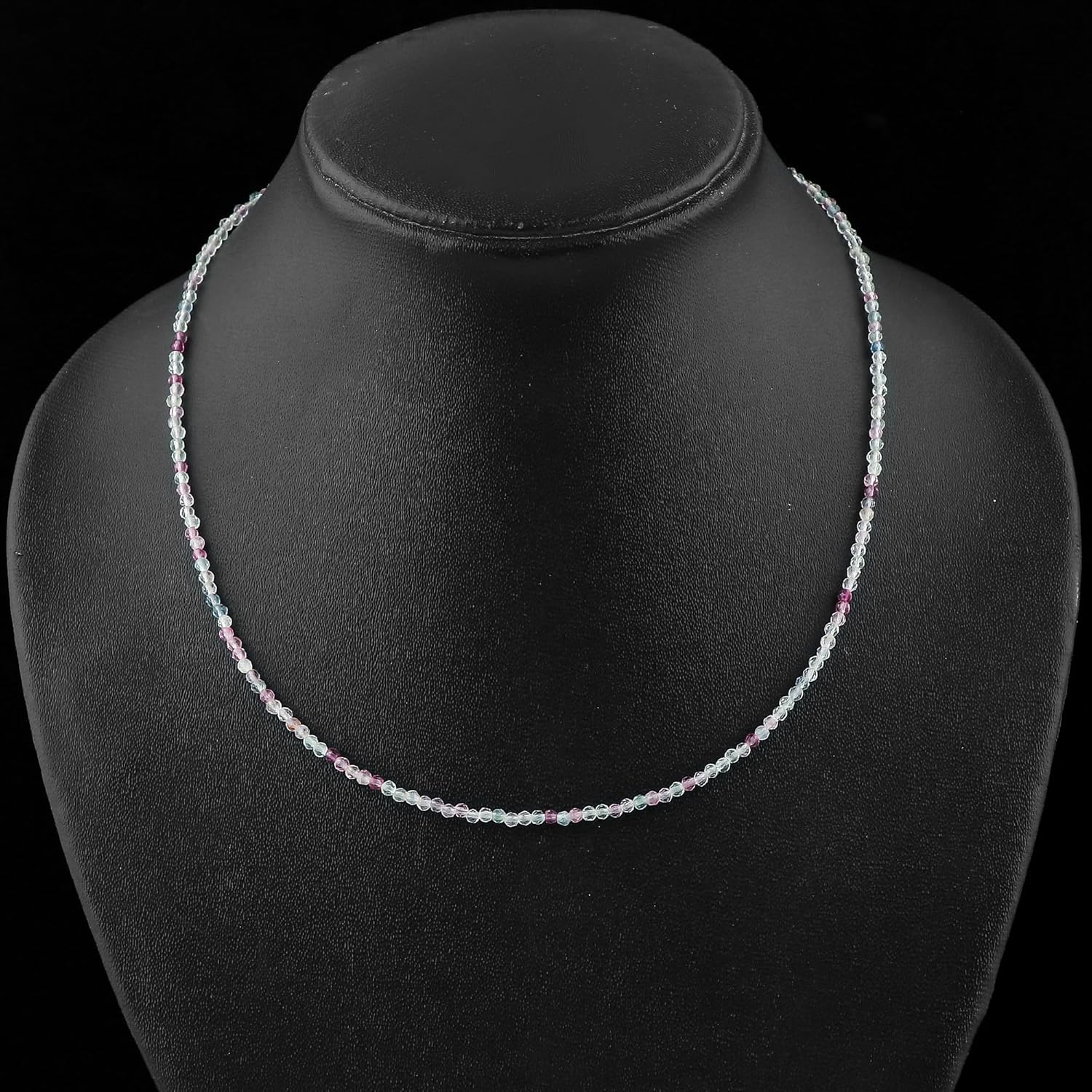 Natural Beaded Necklace Adjustable Choker Crystal Handmade Jewelry, 2 To 2.5 mm Beads, Hypoallergenic 18 Inch Gold Plated Gemstone Necklaces For Women - Image 4