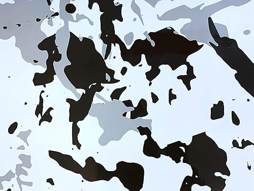 Calcomanía de vinilo de camuflaje para automóvil, impermeable, sin burbujas de aire, bricolaje (blanco, negro, gris, 12 x 60 pulgadas (1 pie x 5