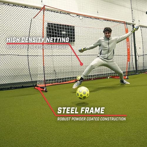 Miniatura 4 de GoSports Portería de fútbol sala ELITE - Tamaño 3 M x 2 M, marco plegable tipo arco y red - Juega y entrena como los profesionales, incluye bolsa