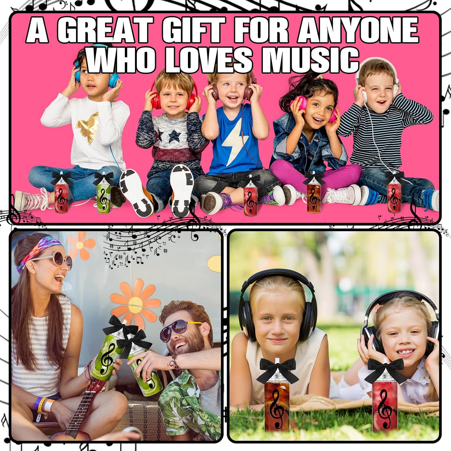 Skylety 24 Pcs Valentines Music Gifts Bulk 14 oz Musical Notes Cups with Lids and Straws Reusable Tumbler for Men Women Music Lovers Conductor Band Choir Members Teacher Students Musical Party Favors - Image 5