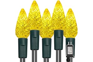 WATERGLIDE C6 Christmas Lights: Illuminate Your Nights with Yellow Cheer