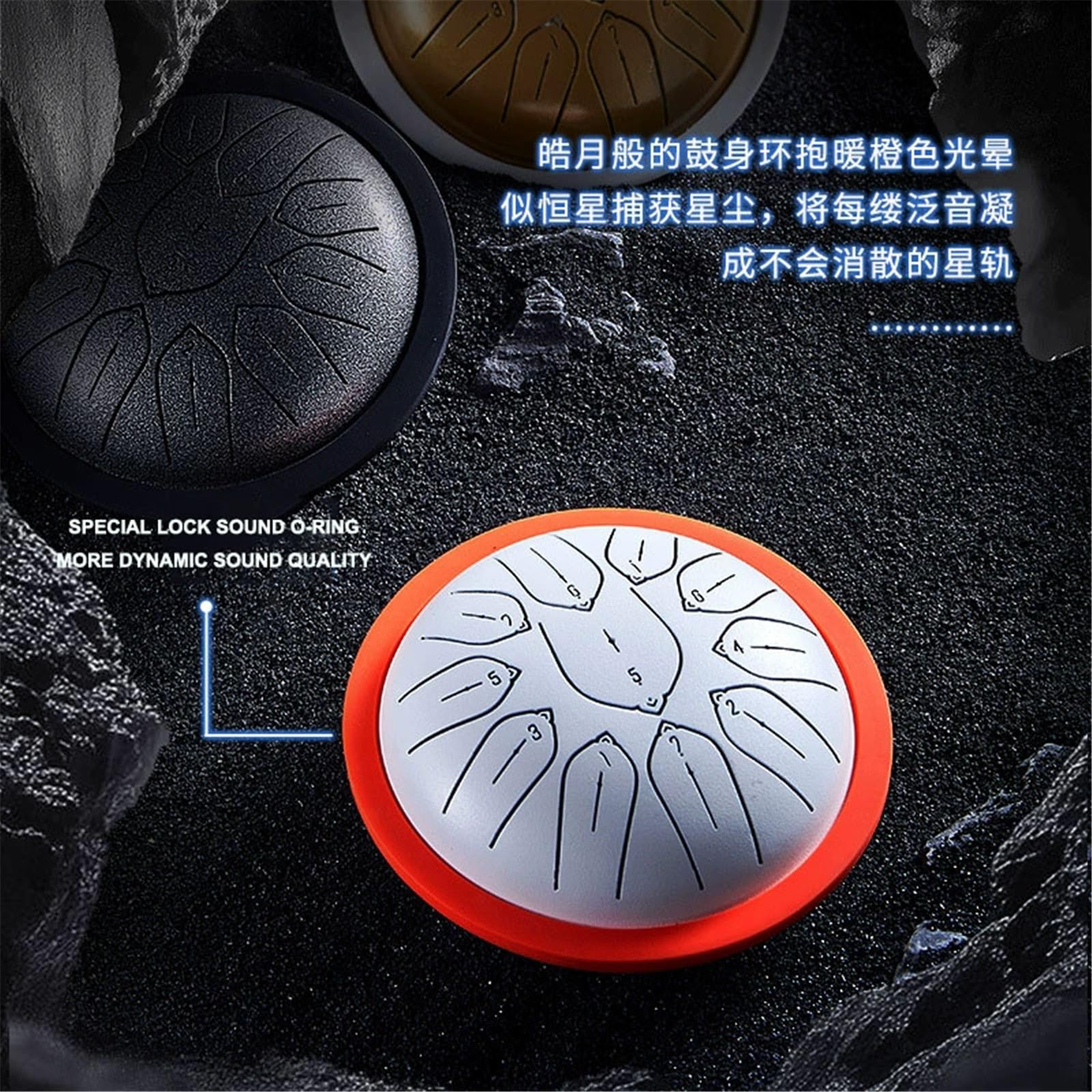 Tambor de lengüeta de acero de 15 cm y 11 notas, instrumento de percusión artesanal estilo handpan con baquetas y funda, ideal for meditación curativa, musicoterapia, yoga, niños(Blue)