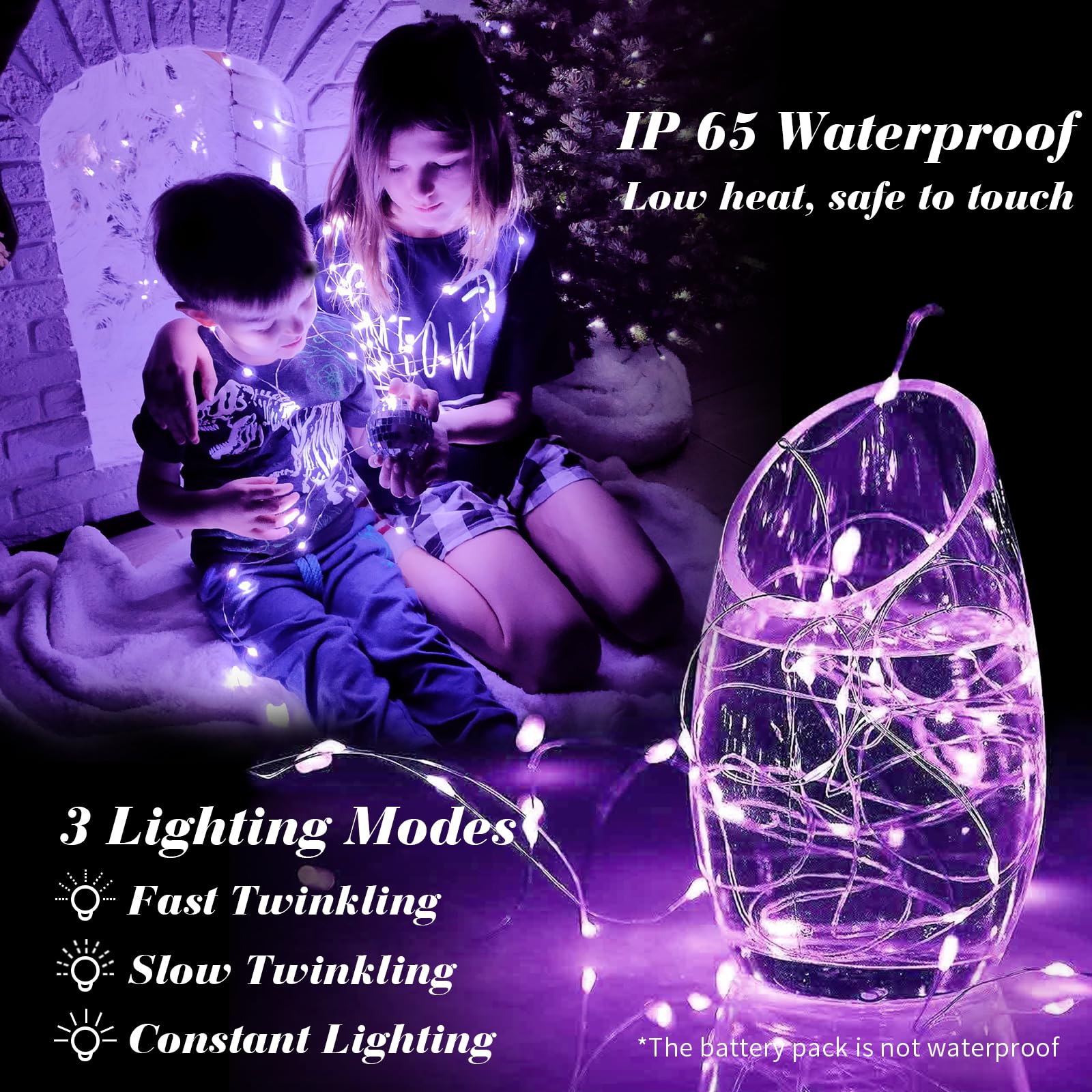 ZGWJ 12 Pack Fairy Lights Battery Operated, 7ft 20 Mini LED Fairy String  Lights Silver Wire Modes for DIY, Parties, Wedding, Bedroom, Halloween