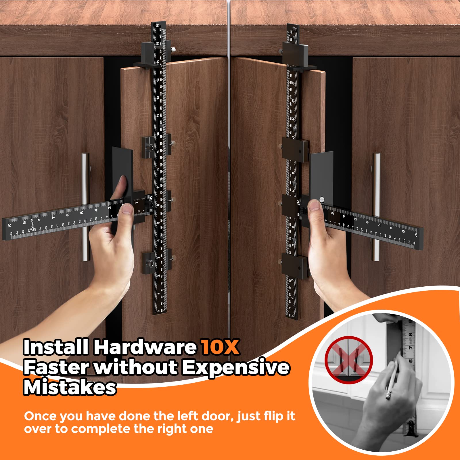 Kabinetsdeurmontage Jig, Aluminiumlegering Kabinet Hardware Jig