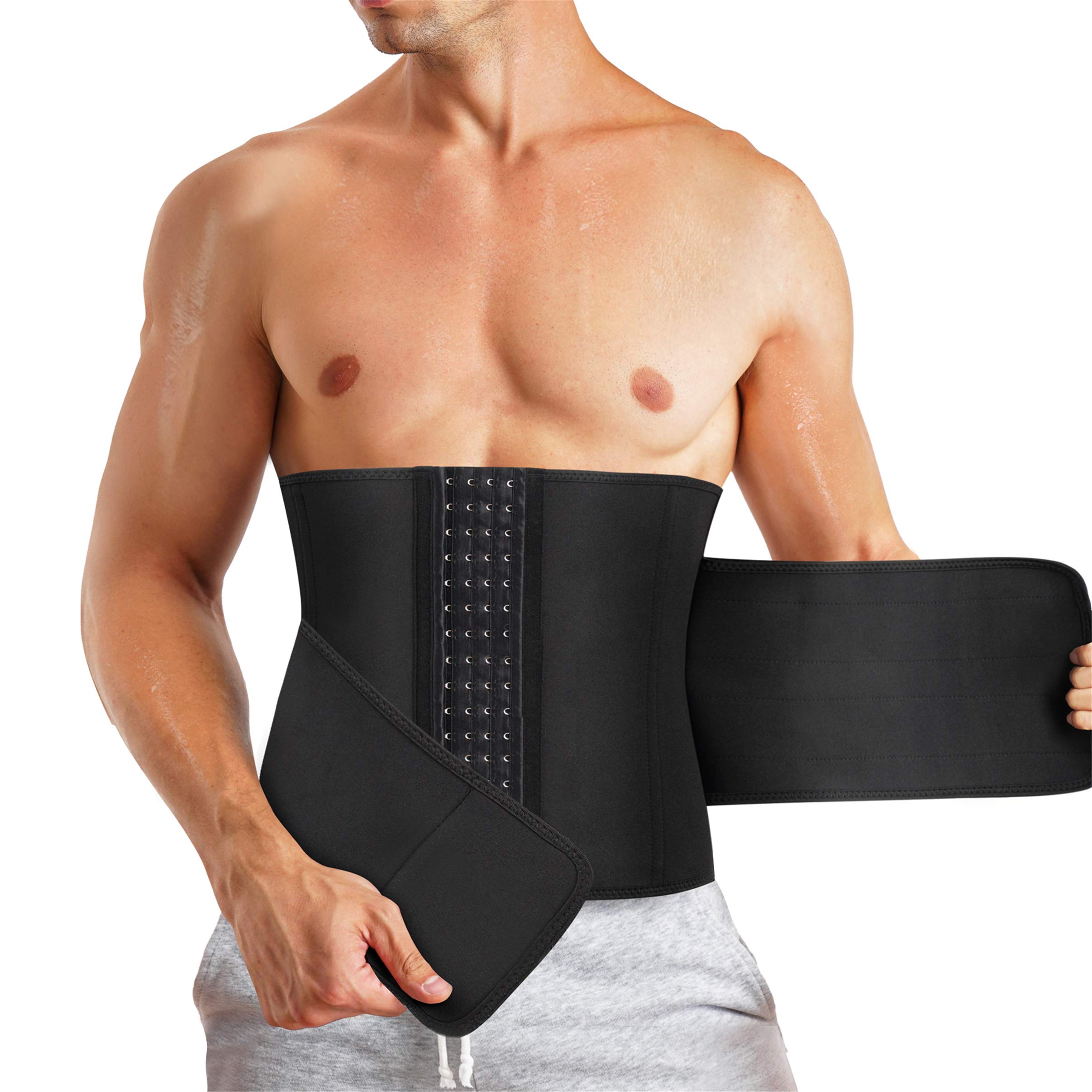 TAILONG Sweat Waist Trainer Belt Men Neoprene Waist Trimmer for Weight Loss Body Shaper Tummy Control Shapewear Sport Girdle