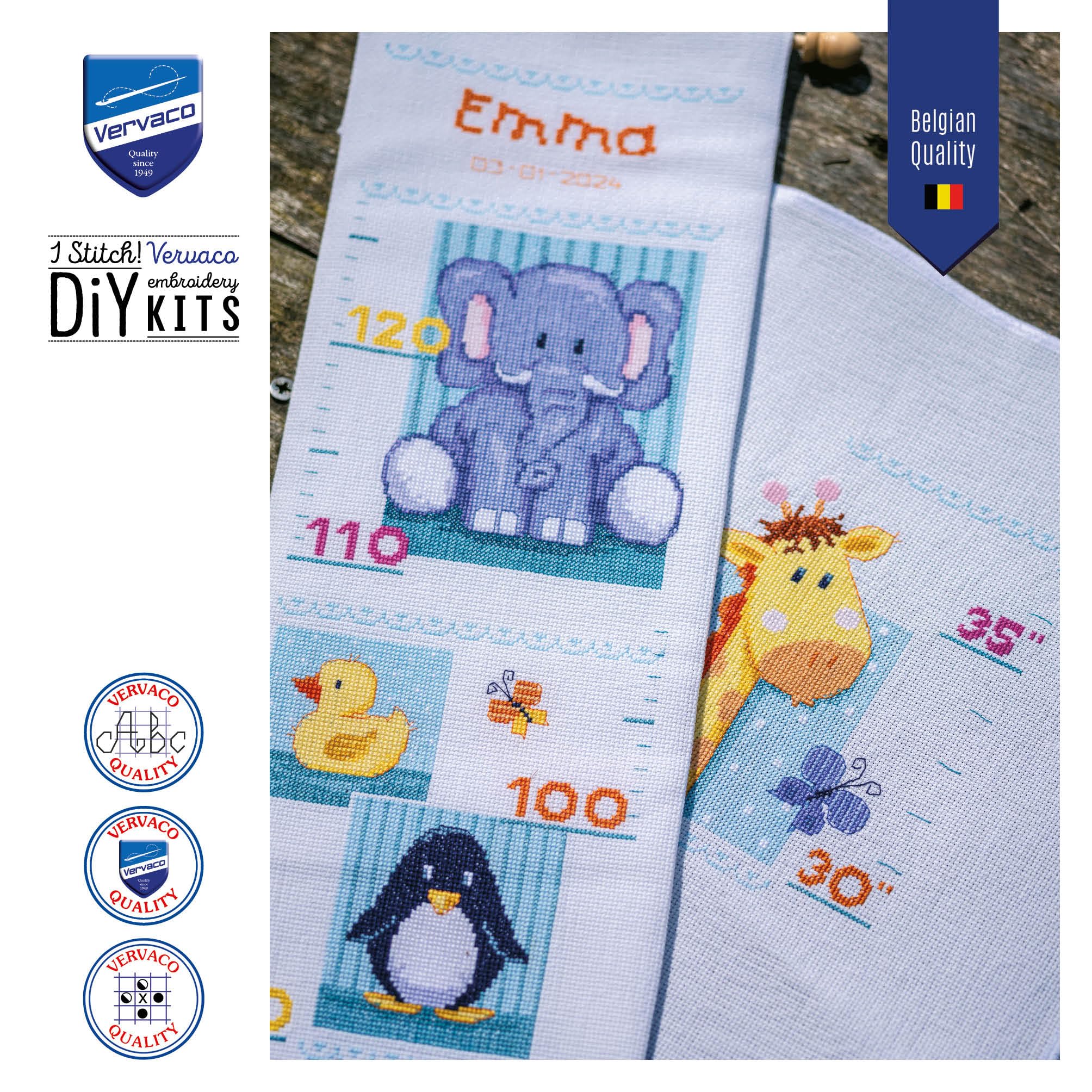 Kit Point De Croix 'Tout Dans La Famille' Dimensions - 20,3 Cm - Personnalisable Avec 32 Personnages - Inclus Fils Et Cadre