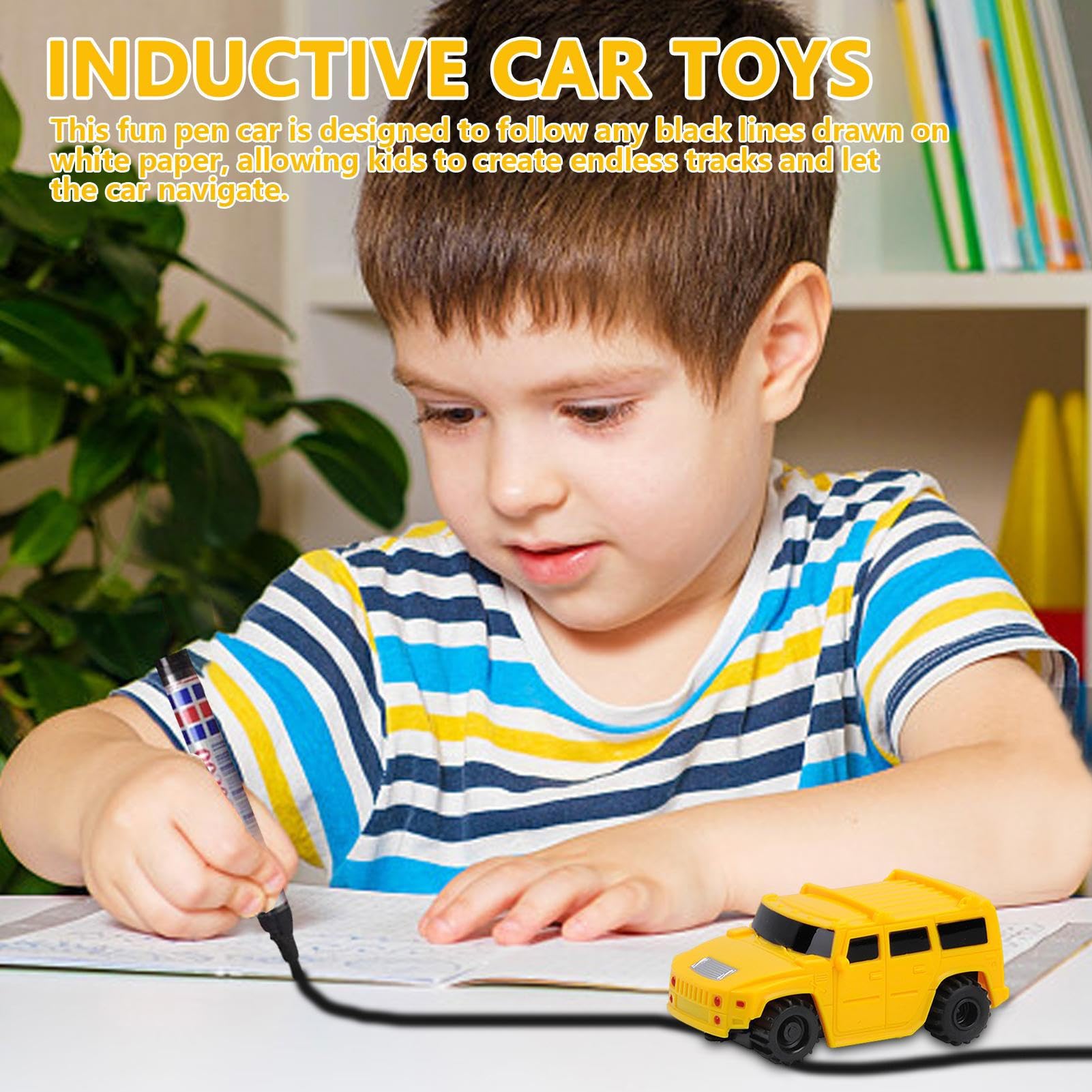 Gomice Suivez La Voiture Stylo | Voiture De Véhicule D'ingénierie D'induction De Traçage | Le Jouet Interactif STEM Suit Les Jouets éducatifs De La
