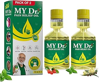 - My Dr.® Pain Relief Oil – Ayurvedic Oil for Joint, Knee, Back, Neck, Shoulder, Ankle, Elbow, hip & Muscle Pain | Fast & Long-Lasting Relief from Arthritis, Sciatica, Stiffness & Chronic Pain | Non-Sticky & No Massage Required | Enriched with 9 Herbs | Easy-to-Use Press & Pour Pack | 70ml Pack of 2
