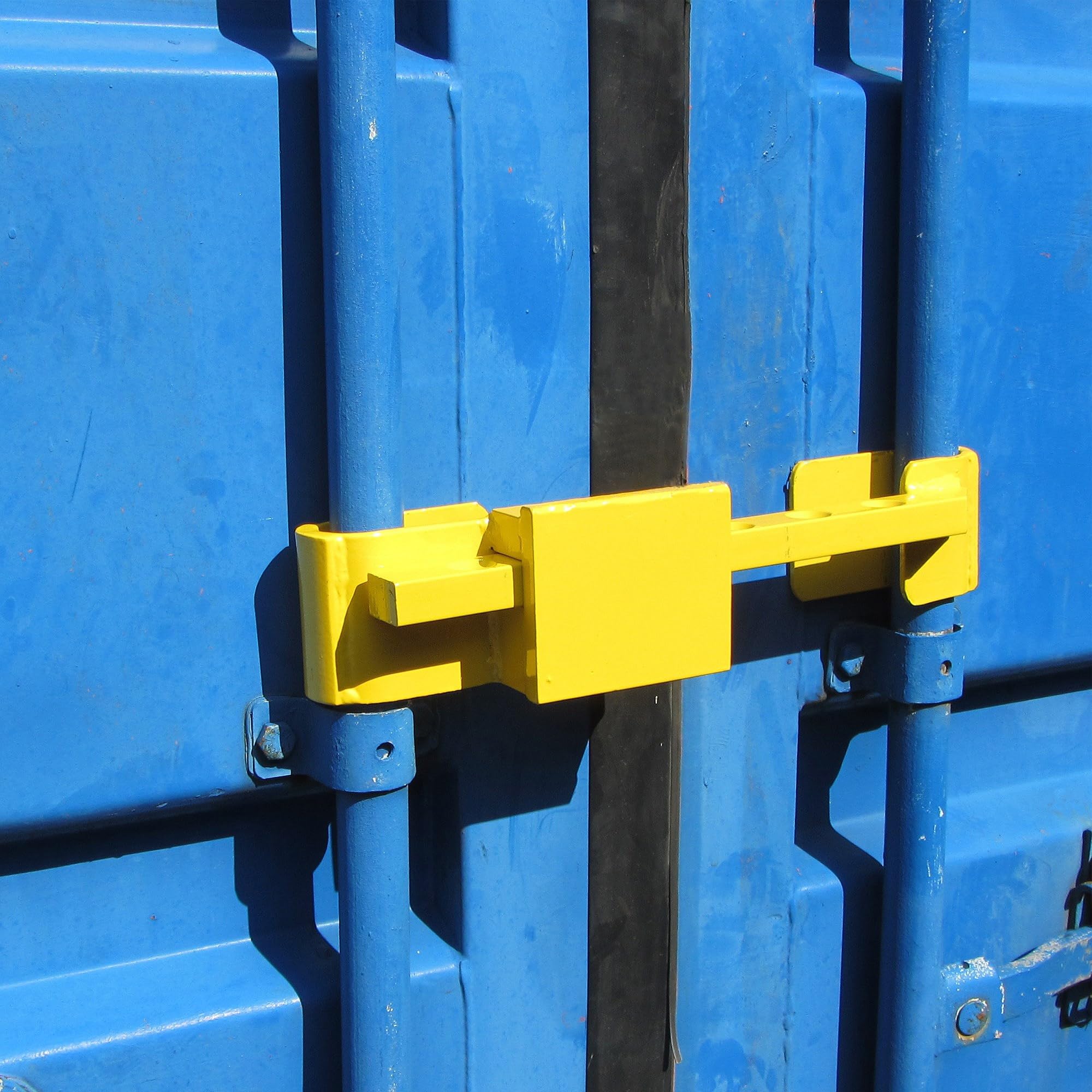 Containerschloss aus gehärtetem Stahl, Diebstahlschutz, Bügelschloss, 4 Schlüssel, 2-teilig, Gelb