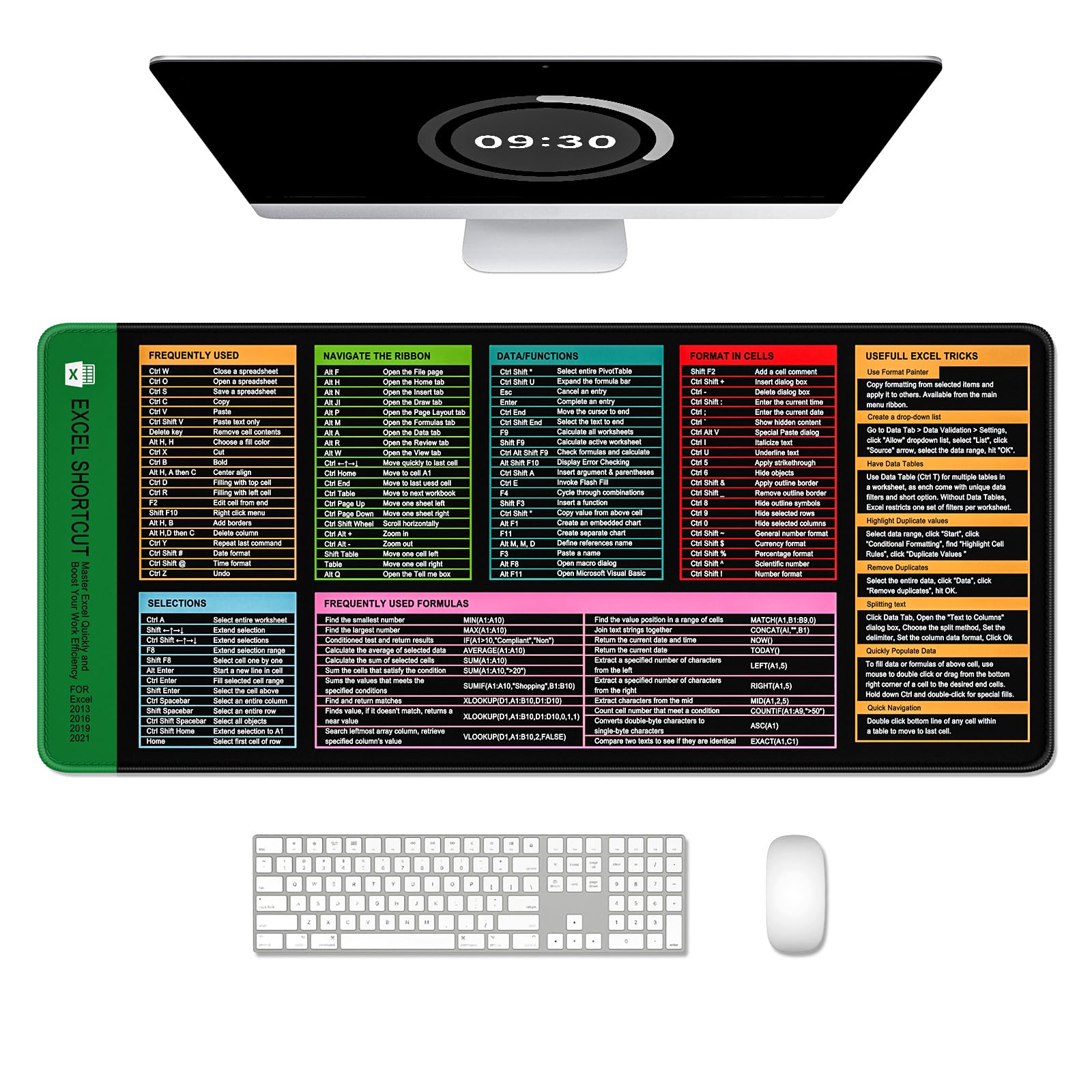 Auhoahsil Large Mouse Pad, XL Gaming Mousepad, Desk Mat for Desktop, Thick Rubber, Big & Long Size, Stitched Edges, Full Desk Pad for Laptop &