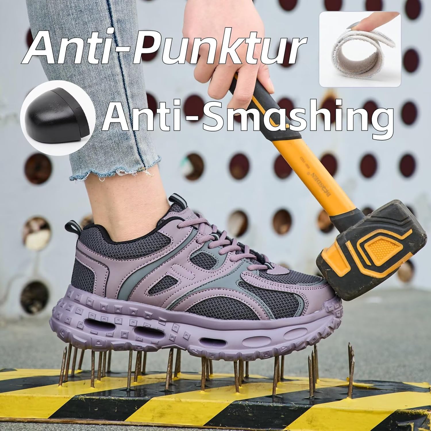 Steel Toe Shoes for Women Wide fit Comfortable Work Sneakers Safety Shoes Lightweight Slip Resistant Puncture Proof Composite Toe Shoe - Image 6