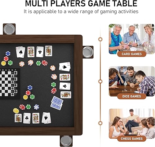 Miniatura 5 de Mesa de juego de mesa de madera maciza, mesa de juegos y comedor con espacio grande de juegos de 58 x 33 pulgadas y parte superior extraíble,