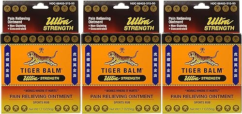 Tiger Balm Ungüento para aliviar el dolor, Sports Ultra, 1.76 oz (50 g) - Tamaño profesional - Rub deportivo ultra fuerte - Alivio de la inflamación