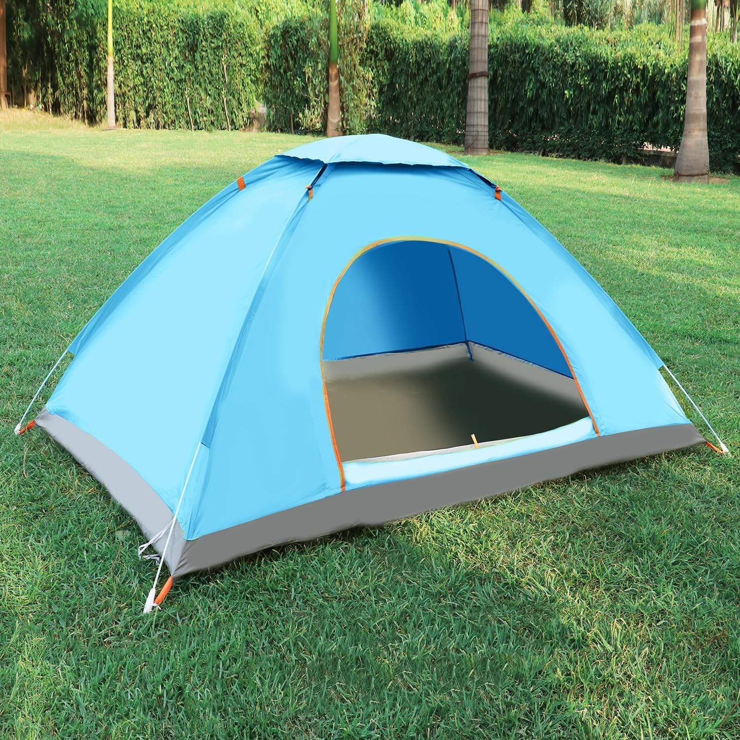 Hacer Camping Automatic 210D+170T Fabric Lightweight Backpacking Waterproof Windproof Portable Cabin for 3 to 4 Persons Suitable for Hiking-image-3