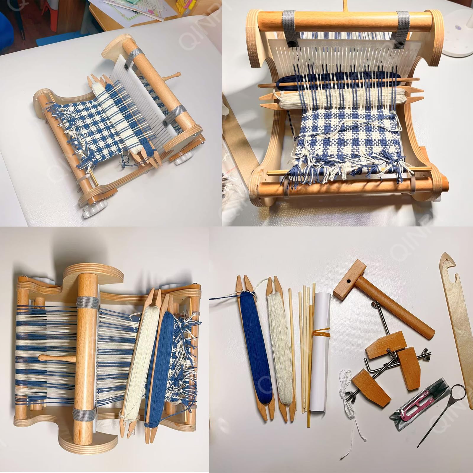 Webstuhl-Set Aus Holz, Webstuhl Für Erwachsene Und Kinder, DIY-Webstuhl-Set, Multi-Craft-Webstuhl, Verstellbare Handstrickmaschine, Starre Litzen Und Schiffchen, Geeignet Für Anfänger Und Kinder