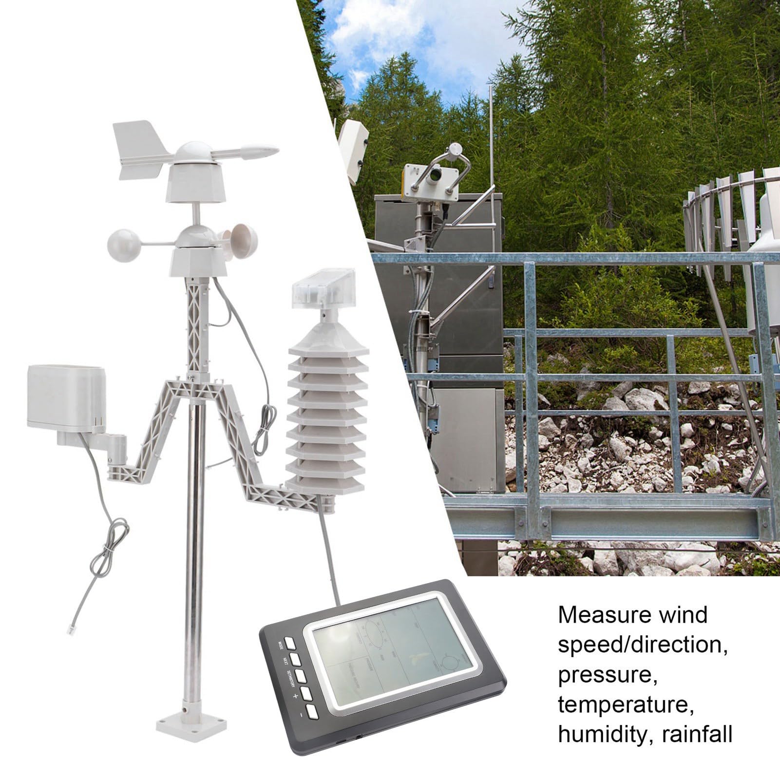 Stazione di Previsioni Meteorologiche LCD Retroilluminato con Sensore Wireless per gli Appassionati di Strumenti Meteorologici