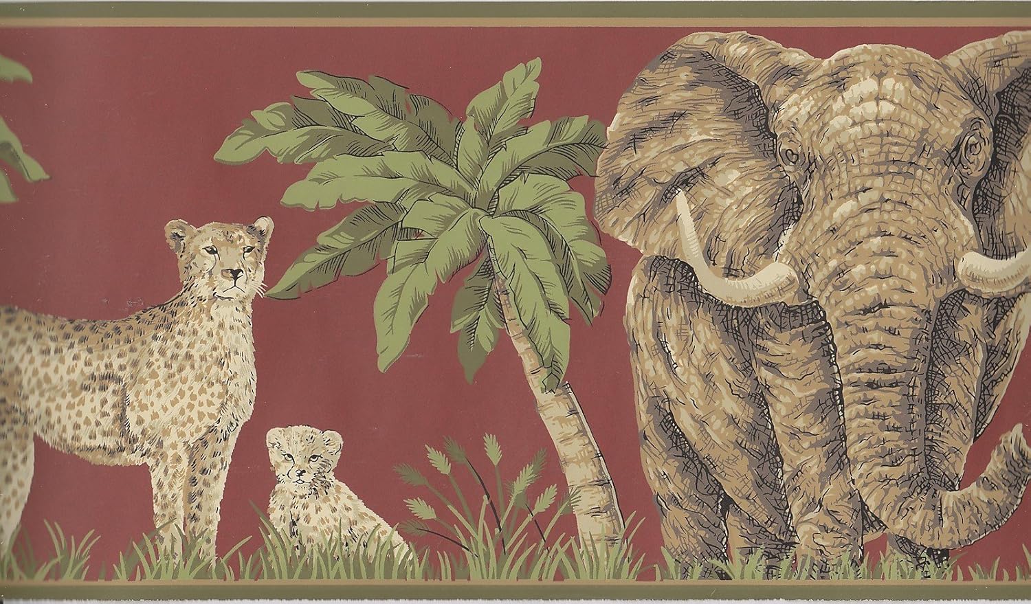 Jungle Animals Wallpaper Border HE3538b