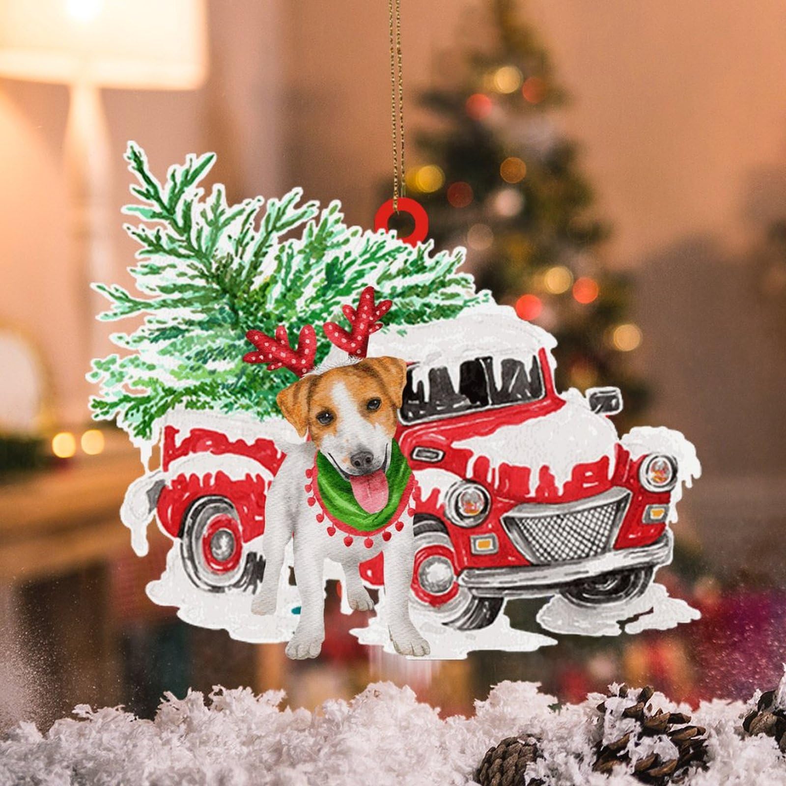 Bull terrier inglese, decorazione natalizia in ceramica da appendere, ornamento per l'albero di Jane Bannon