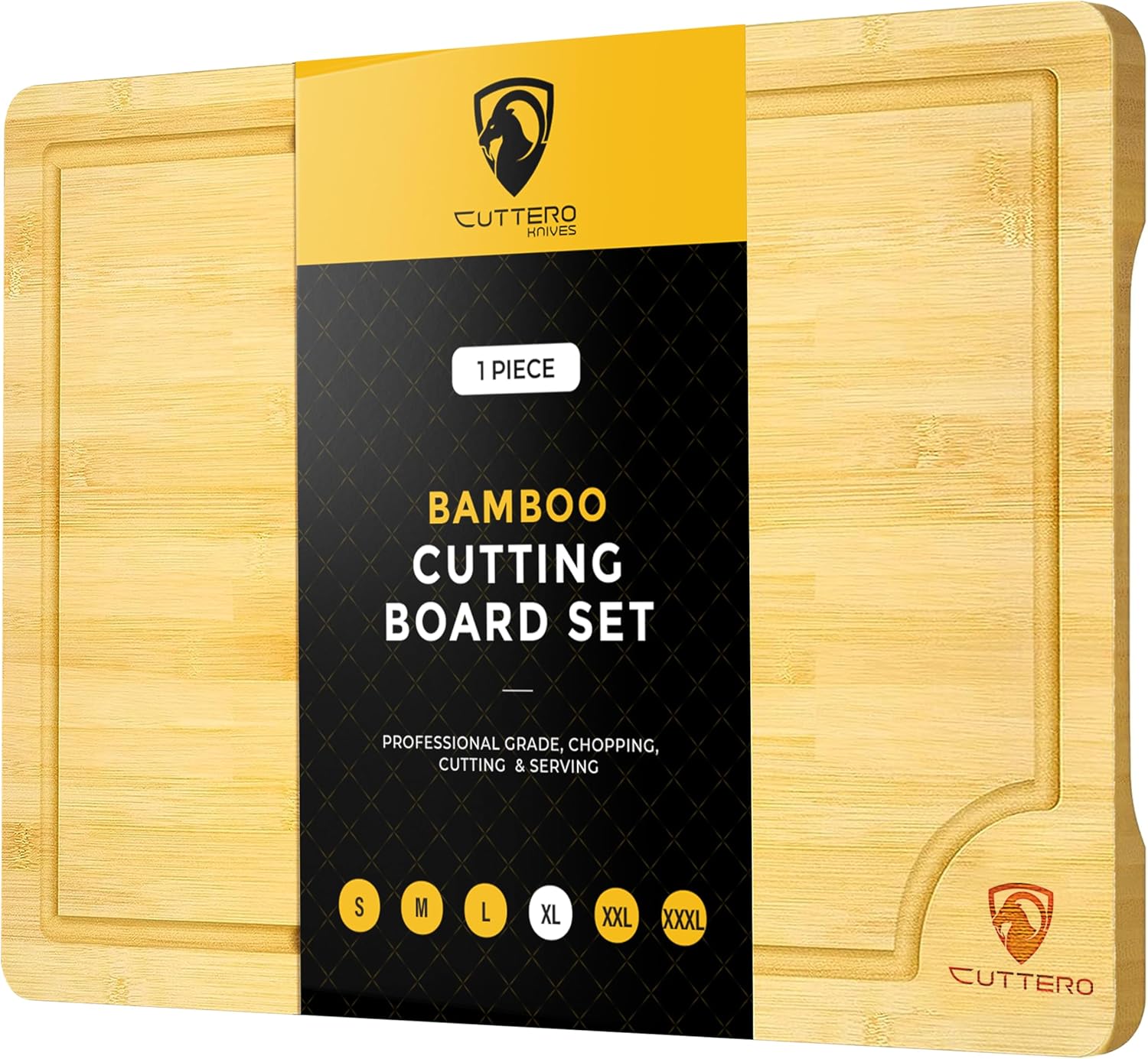 Cutting Boards for Kitchen - Bamboo Cutting Board, Cutting Boards w/Juice Grooves, Thick Chopping Board for Meat, Veggies, Easy Grip Handle - Kitchen Gadgets Gift
