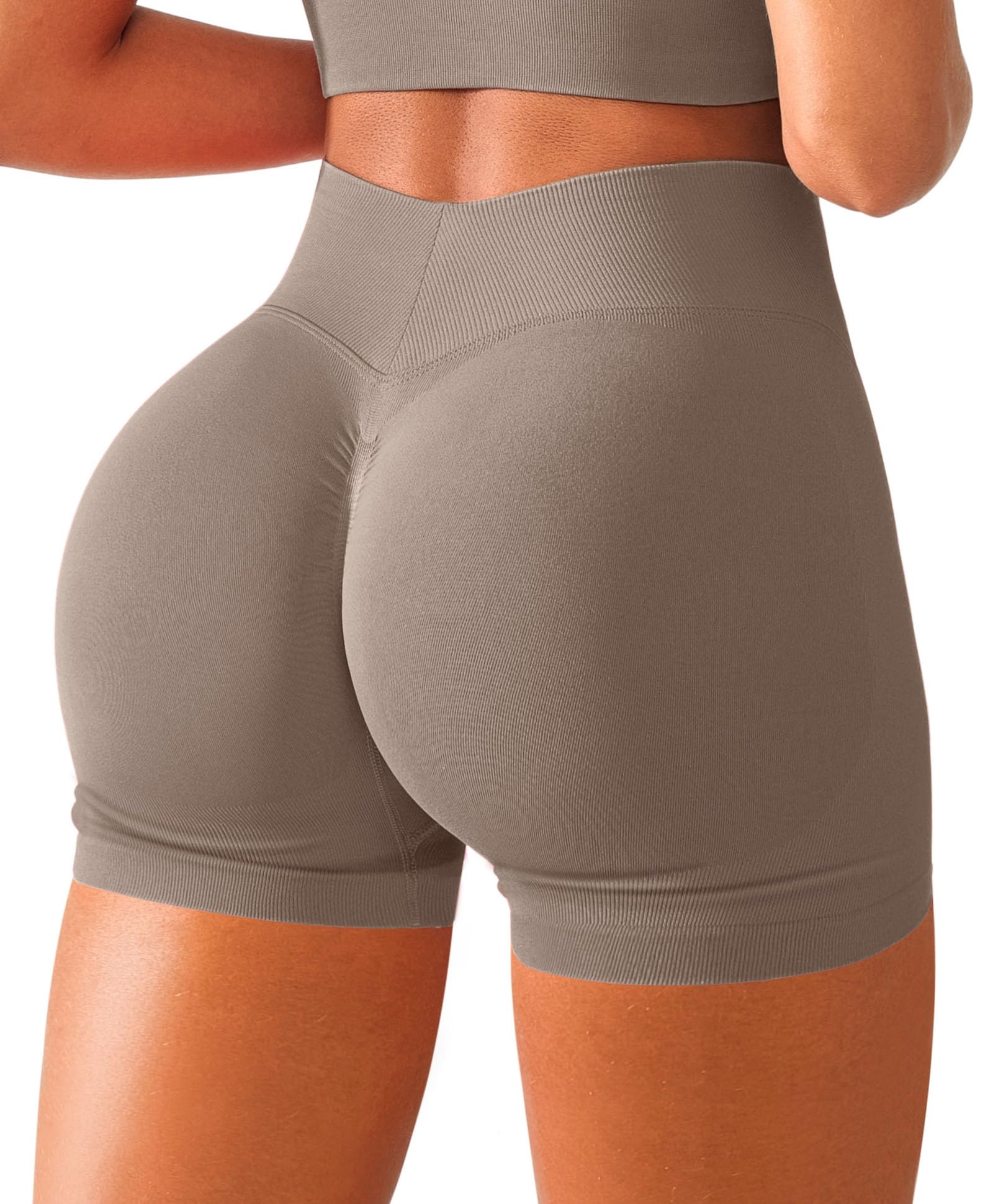 BRXL Scrunch Butt Lifting Shorts for Women V Back Seamless 5" High Waist Workout Gym Compression Spandex Impact Shorts