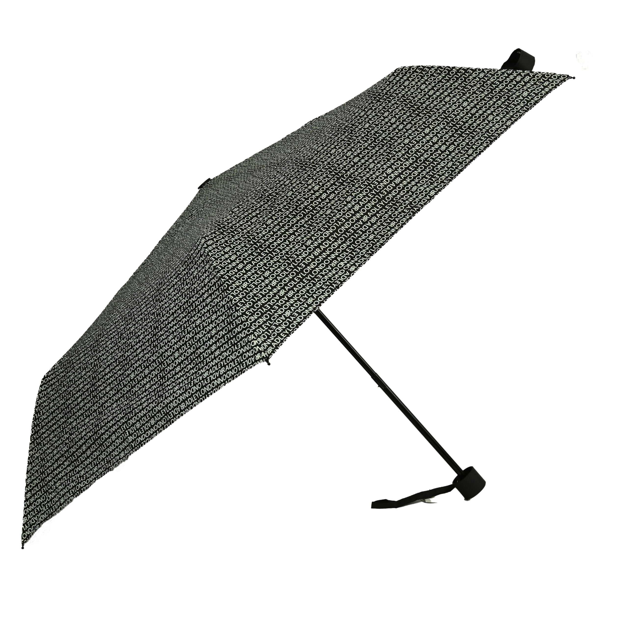 RADLEY London Womens Signature Logo Mini Telescopic Foldaway Umbrella in Black