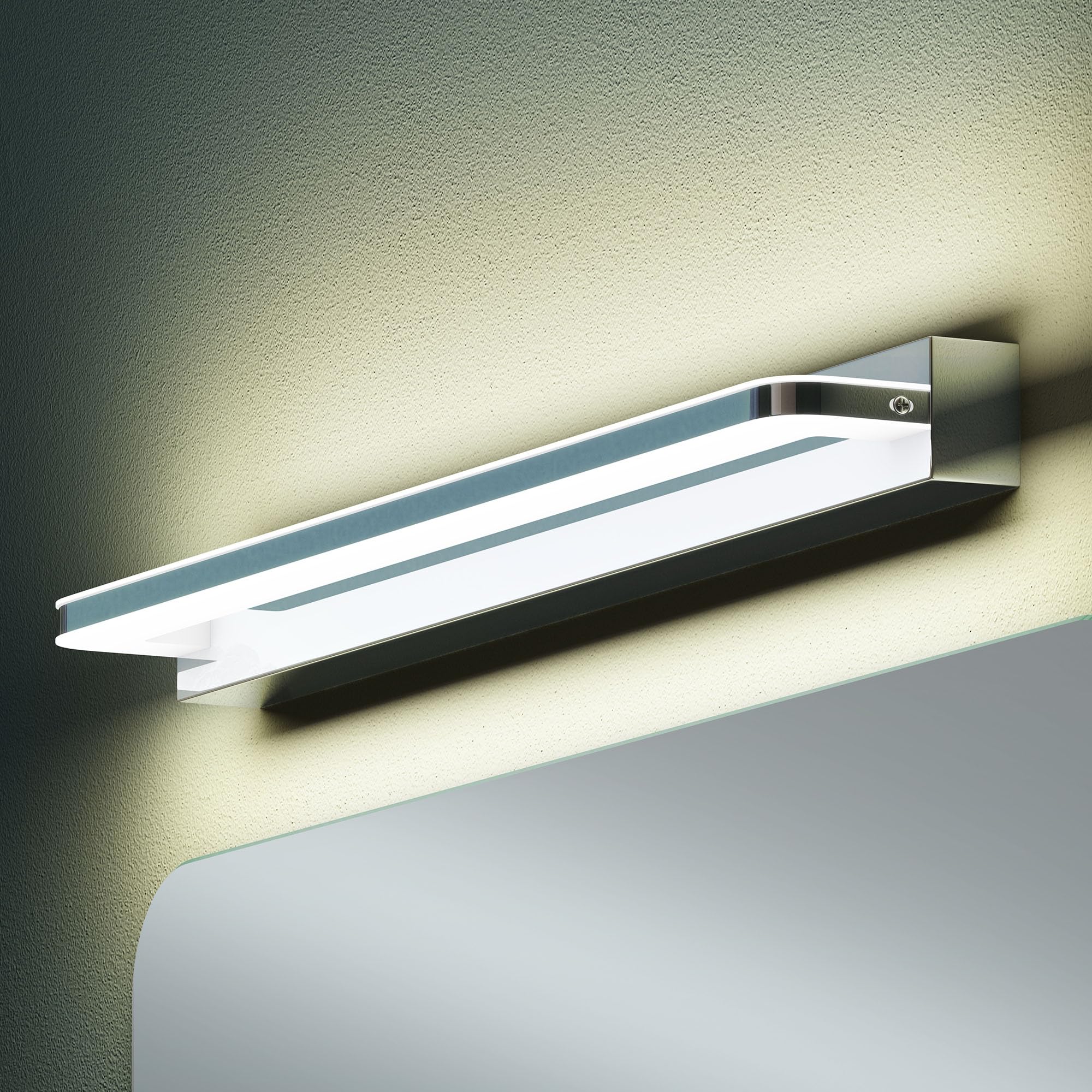 Mai & Mai Lampe Miroir LED 4000K pour Salle de Bain Murale Lumiere Intérieur 60cm Chrome Desgin SparkLuxe