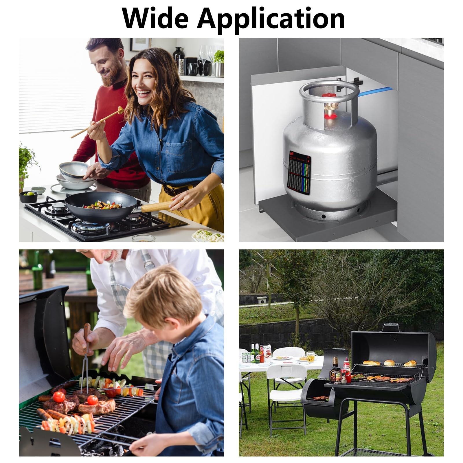 GLI Lot de 3 indicateurs de niveau magnétiques pour bouteilles de gaz réutilisables pour la maison, la cuisine, le barbecue, l'extérieur, le camping, le camping-car