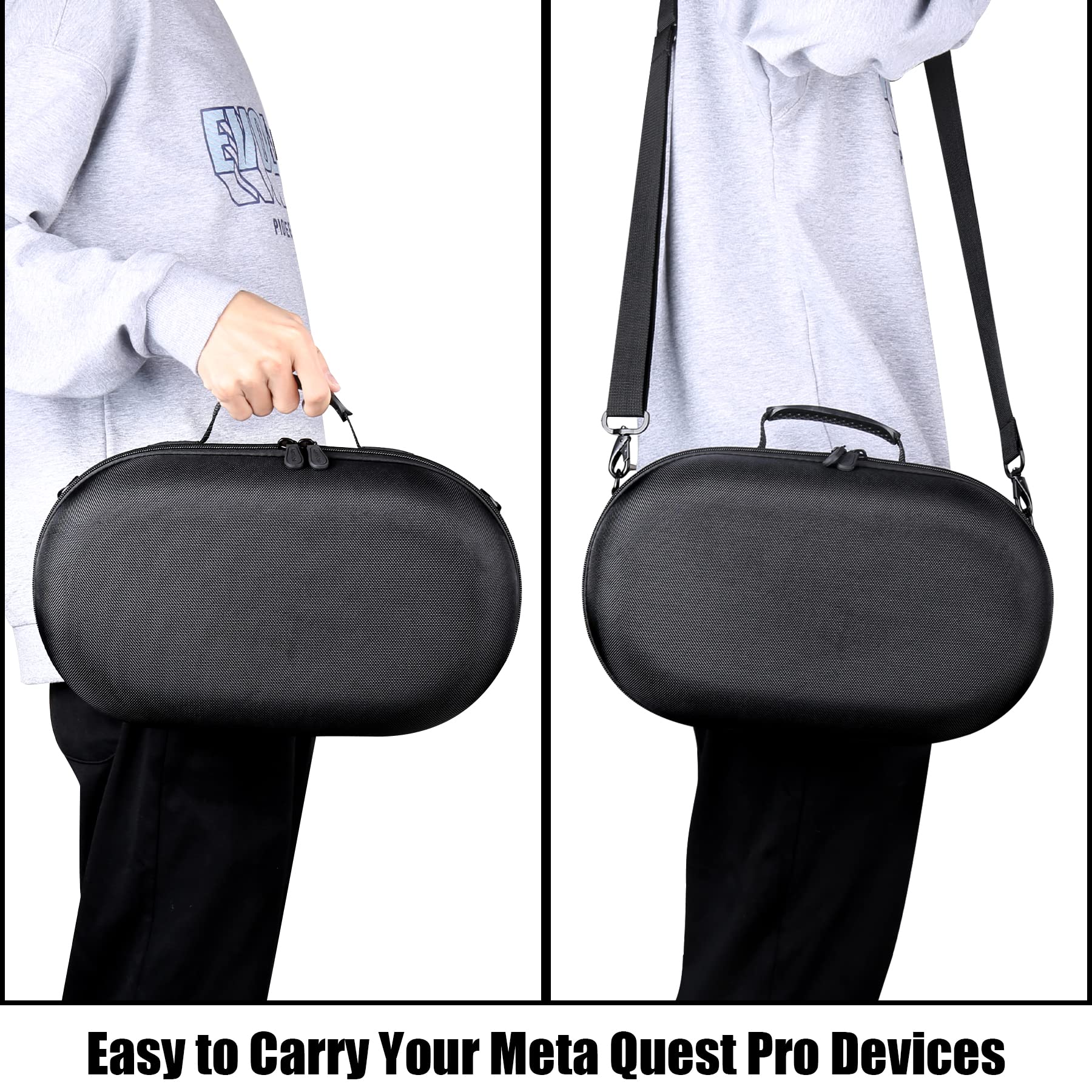Aenllosi Hard Carrying Case for Meta Quest Pro/Meta Quest 3 All-in-One VR Headset, Only Case(Black) — view 9