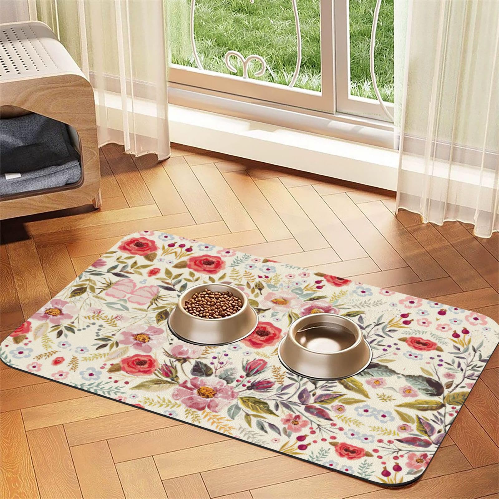 Tapis de nourriture antidérapant en cuir PU : fini les gamelles qui glissent !