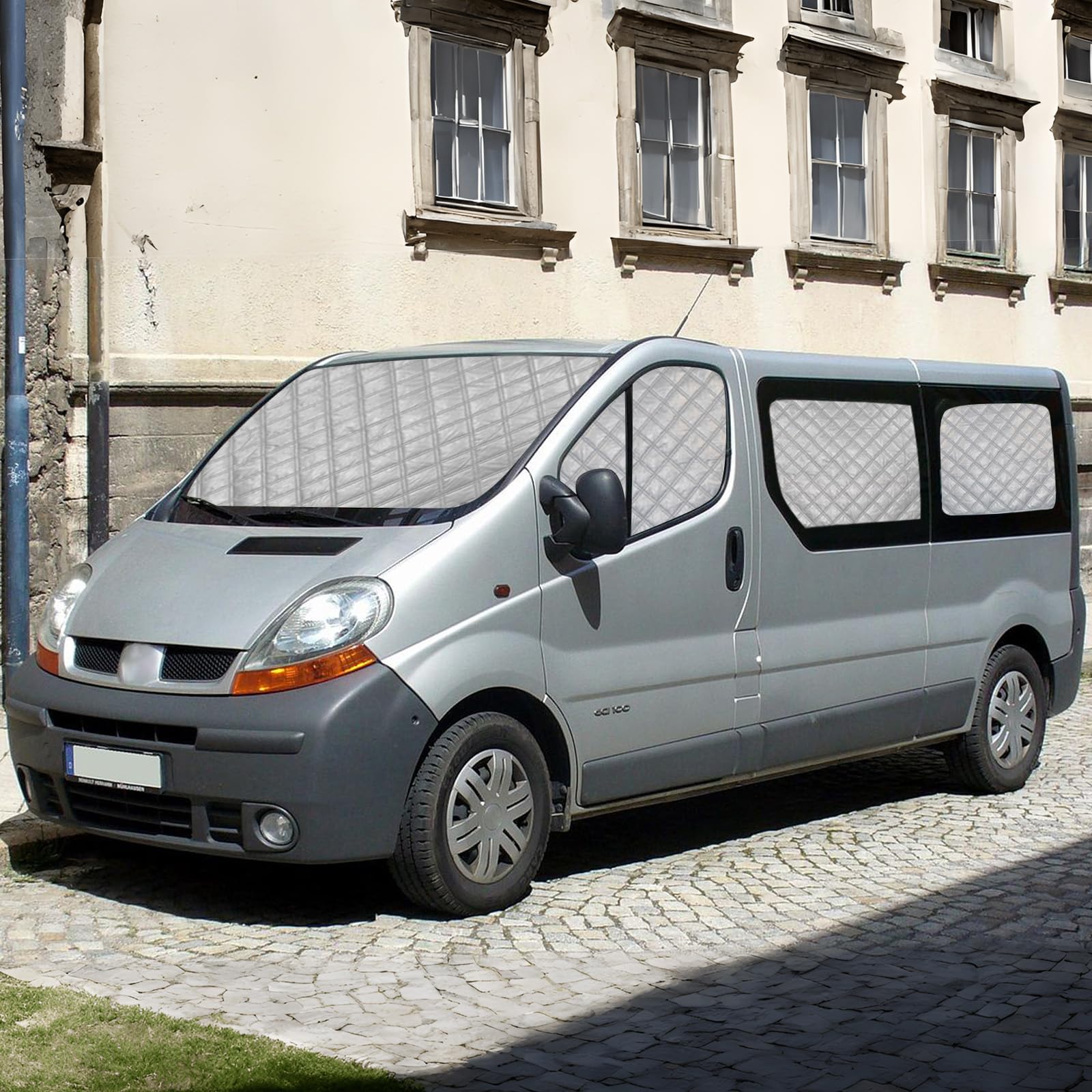 8 Piezas Parasol del Parabrisas Automóvil Reemplazo para Renault Trafic LWB 2001-2014, Cabina del Conductor Reemplazo para Opel Vivaro LWB 2001-2014, Cubierta de Parasol, Parasol Plegable