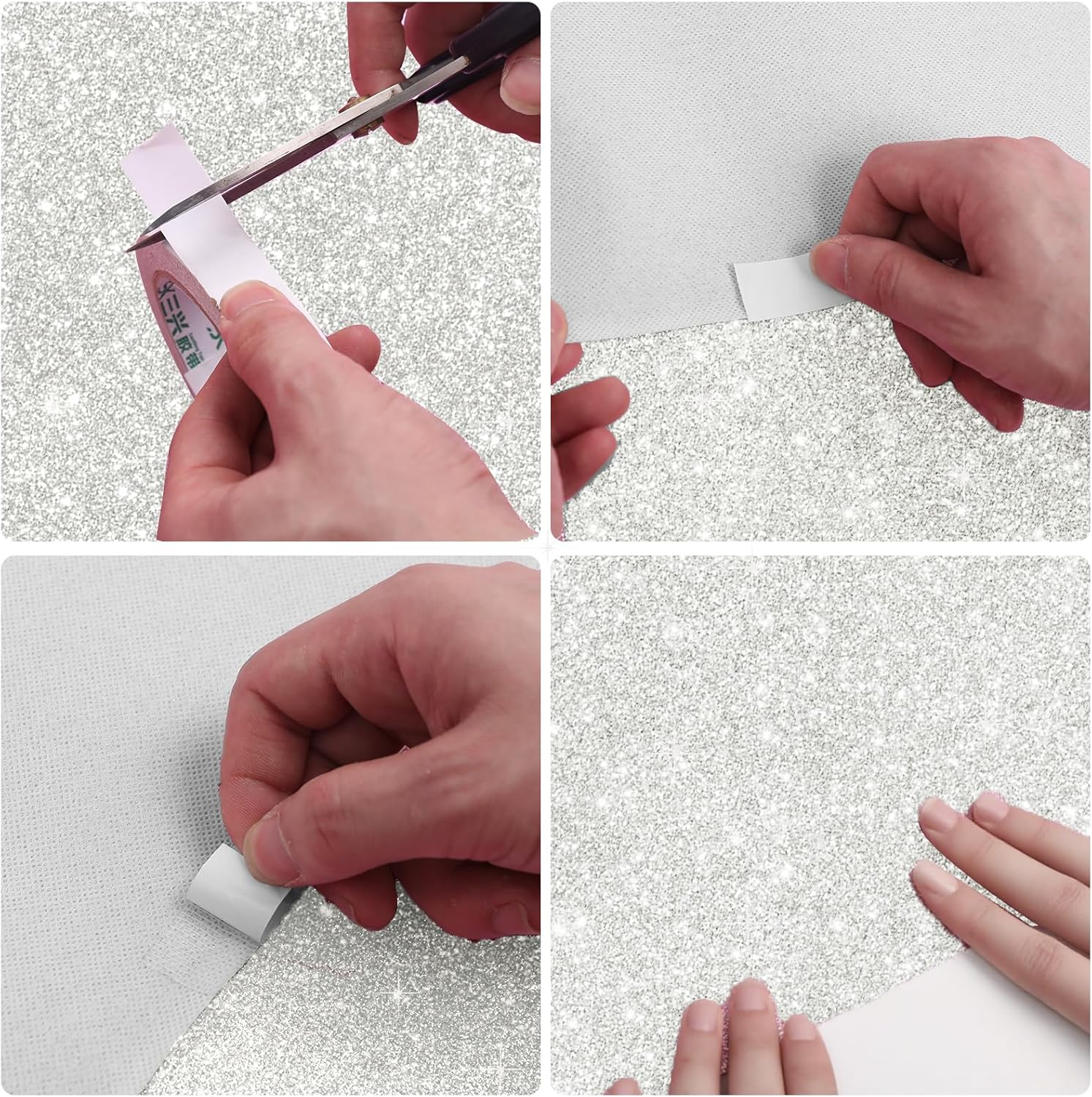 Glitter Carpet Runner 2.6FT x 30FT – Premium Non-Woven Sparkle Rug for Weddings, Movie Theme Parties & Events | Aisle Runner for Grand Entrances & Red Carpet Vibes (Glitter White, 2.6FTx30FT)