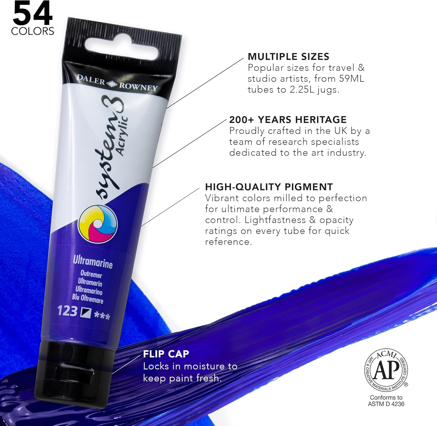 Daler Rowney System 3 Acrylic - 59ml - Titanium White (009)