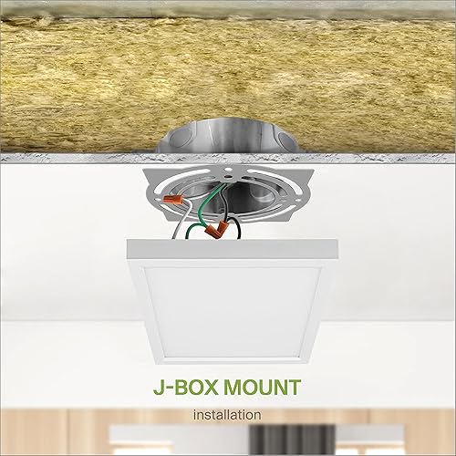 Miniatura 8 de ASD Luz LED de montaje empotrado cuadrada de 5 pulgadas, 10 W, 740 lúmenes, 3000-5000 K, 120 V, 3CCT, regulable, ultra delgada, con certificación