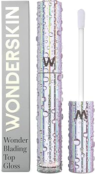 Wonderskin WONDER BLADING Top Gloss - Clear Glitter Lip Gloss, Hydrating and High Shine Finish Lip Makeup Holographic