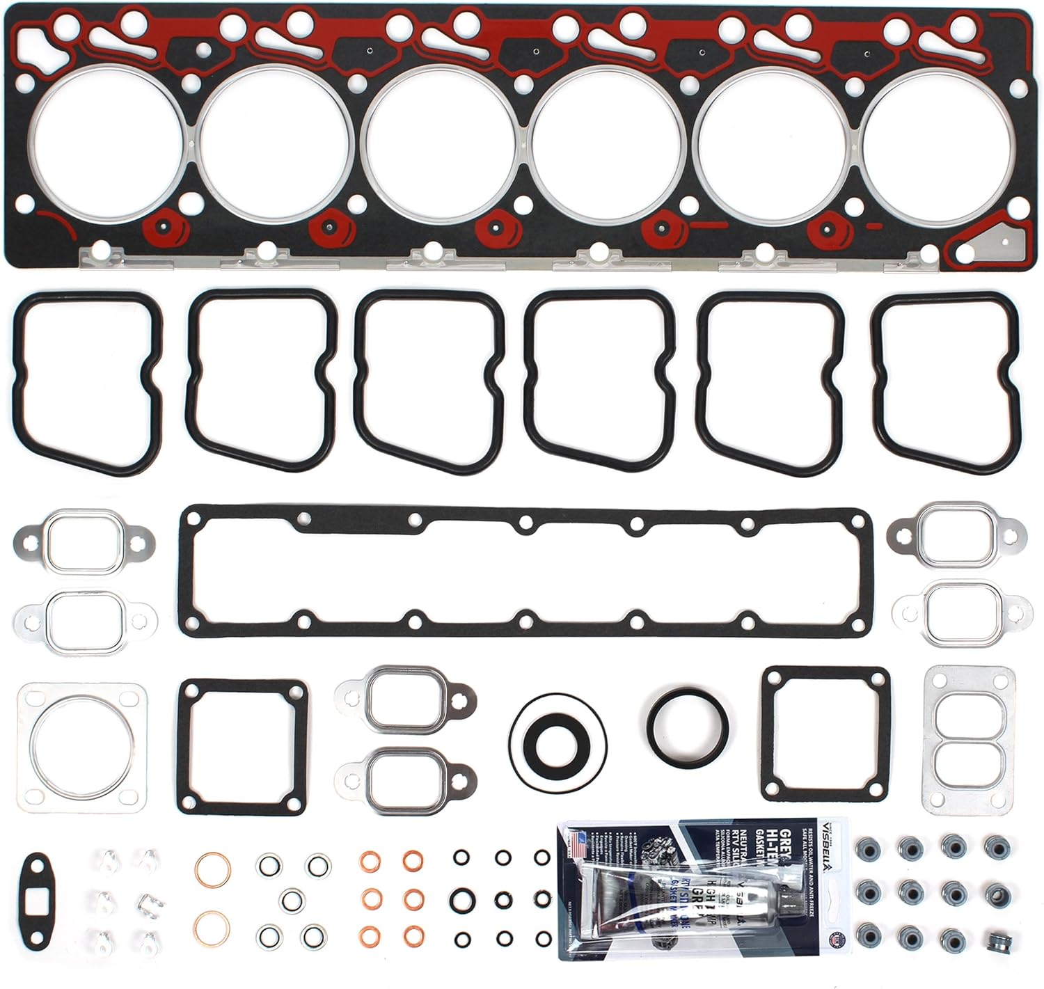 CNS Graphite Head Gasket Compatible with 89-98 Dodge RAM Tractor/Trucks 5.9L L6 12V, Cummins Diesel"3804897""6BT"