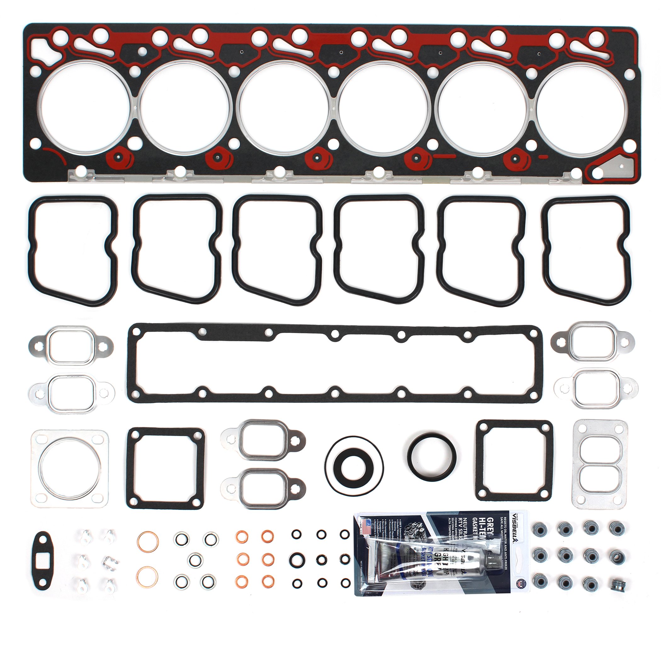 Exhaust Manifold & Turbo Gasket Set For Dodge 5.9L Cummins 12V (1989-1998) - 6 Piece Kit
