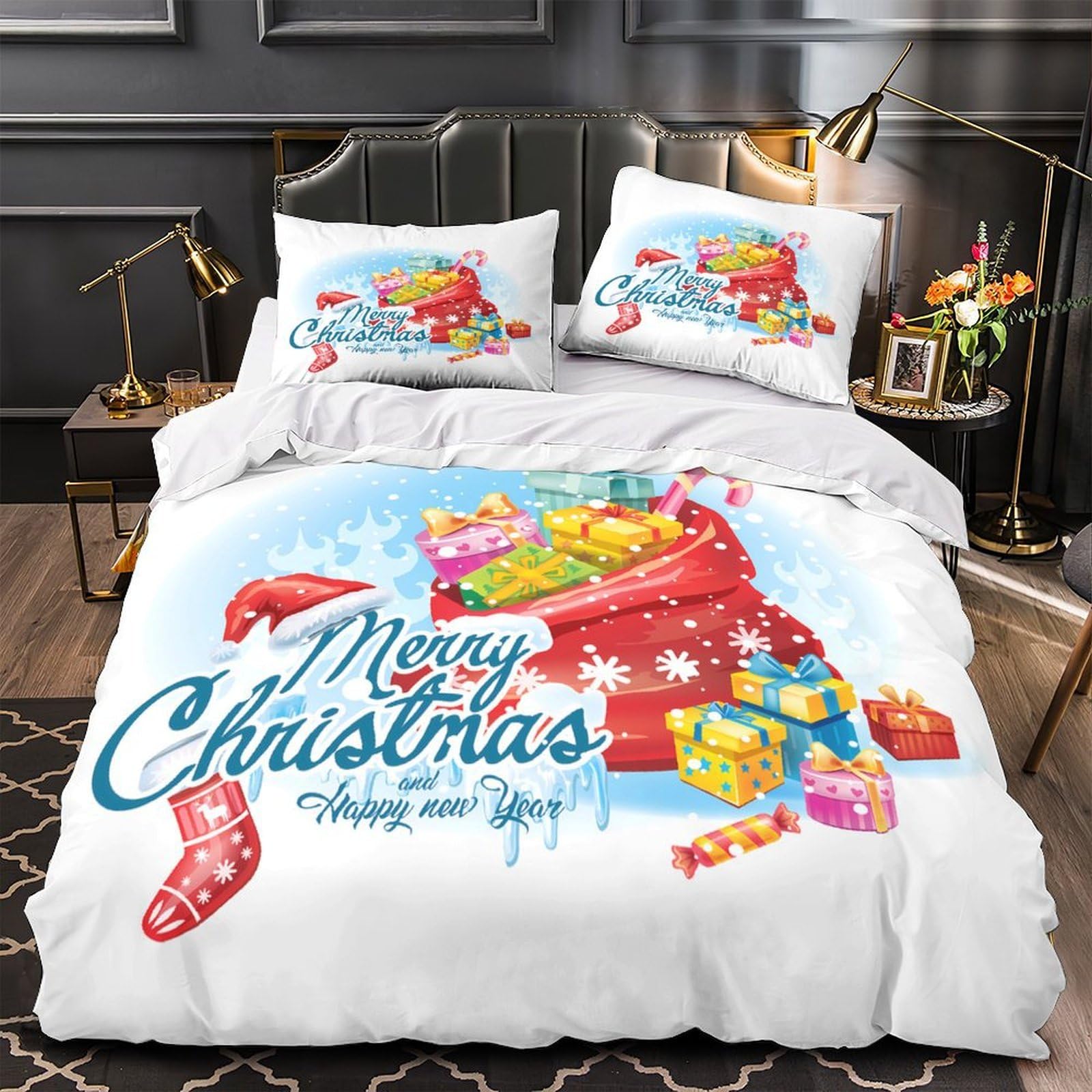 Housse de couette motif cerf en microfibre super douce et parure haute densité