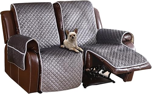 Miniatura 11 de LUFEIJIASHI Fundas antideslizantes para sofá reclinable, fundas impermeables de terciopelo para sofá reclinable de 3 asientos, funda lavable