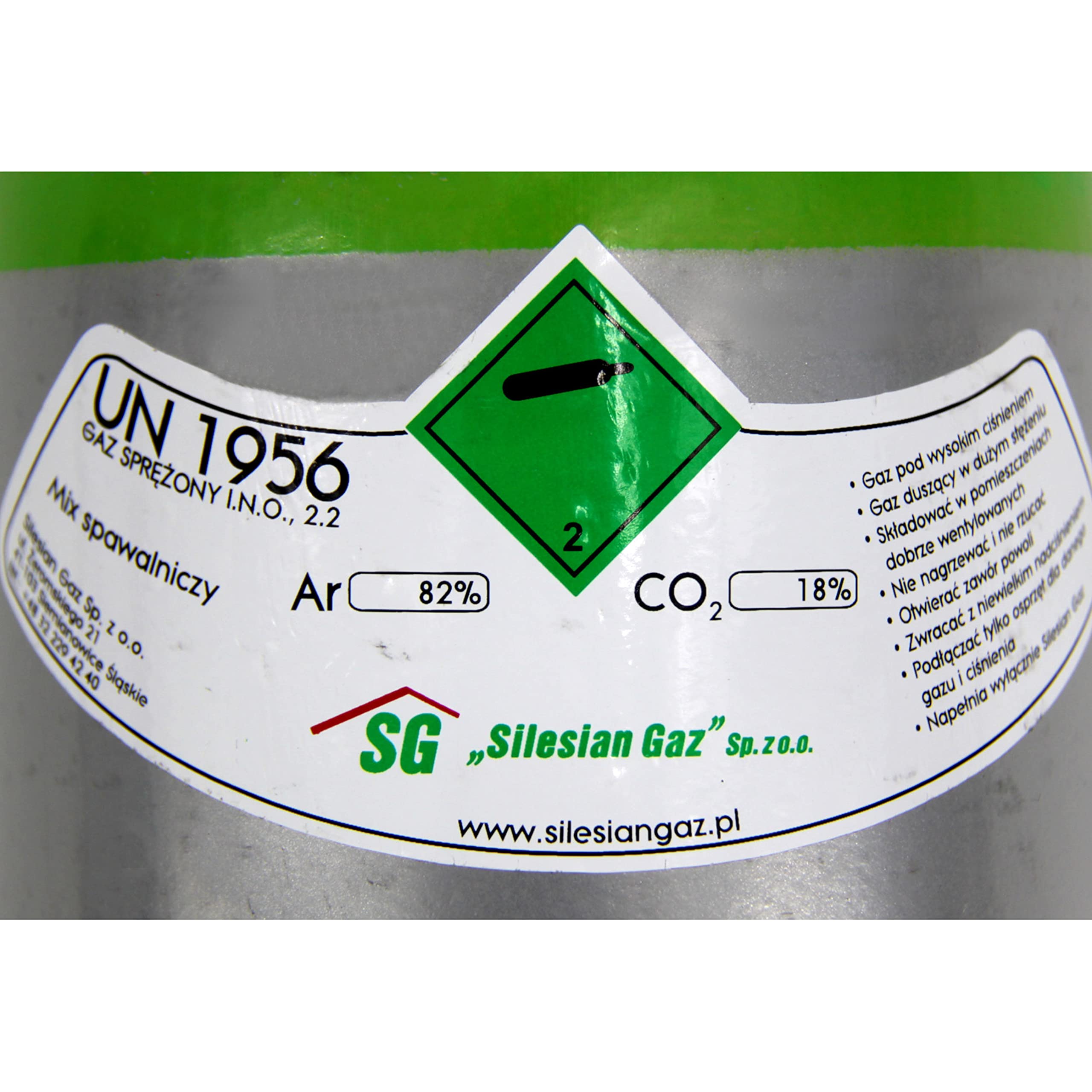 Argon/CO2 Mix bombola di gas 8 l, 150 bar, riempita con mini riduttore di pressione Argon/CO2, 2 manometri e regolazione precisa della pressione del gas, set di bombola di gas di alta qualità per