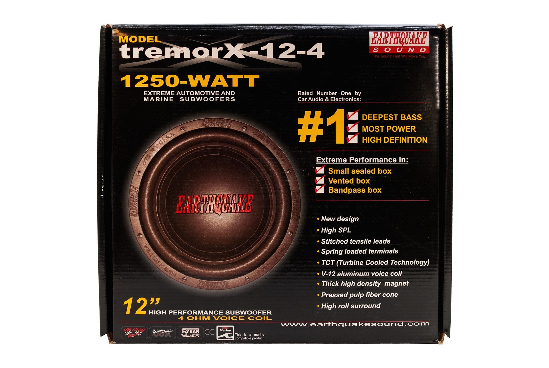 Earthquake Sound TremorX-12-4 12-calowy subwoofer samochodowy, 1250 W