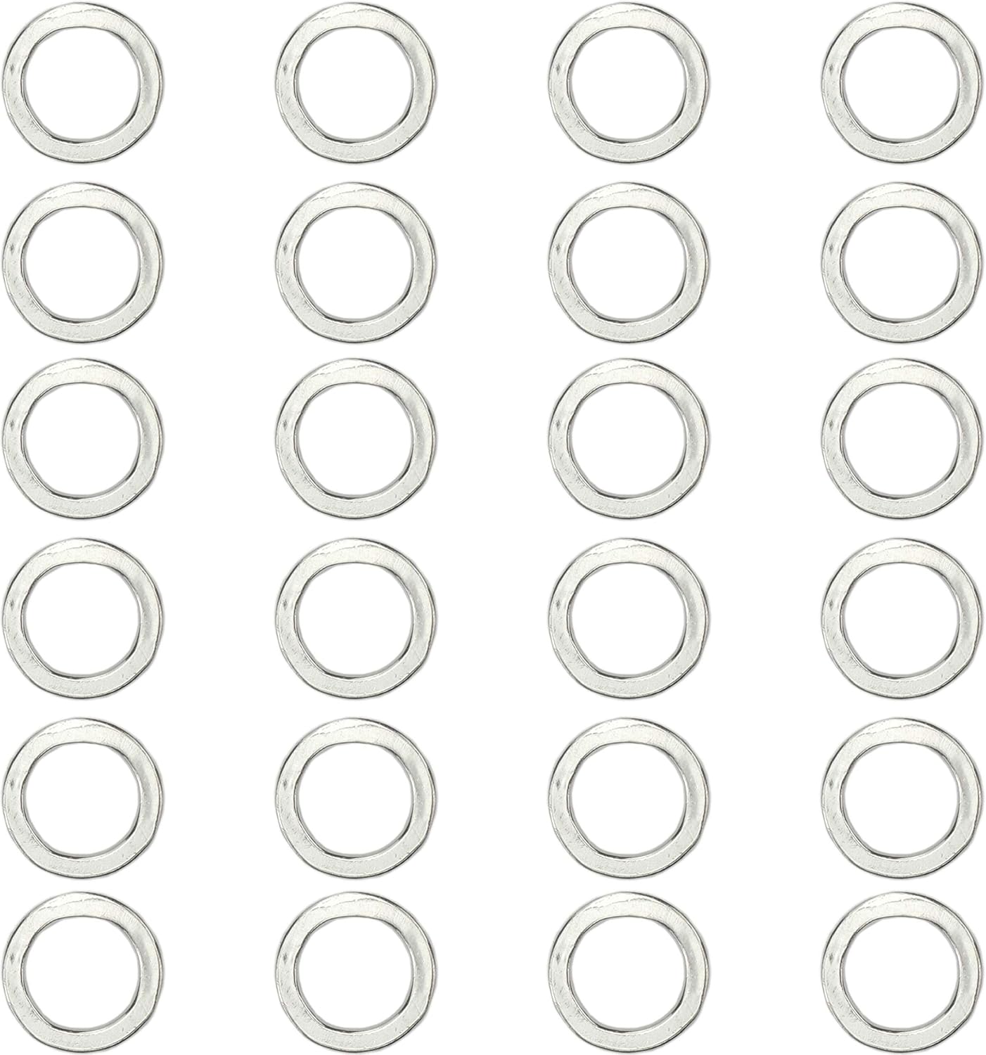 ImpressArt - Metal Stamping Organic Pewter Blanks for Metal Stamping and Jewelry Making (24 Pack) (Square, Large)