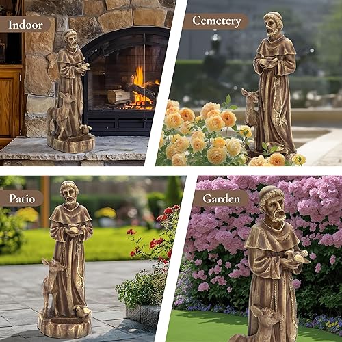 Miniatura 28 de LuxenHome - Estatua de Virgen María para exteriores, estatua religiosa de jardín de 30 pulgadas, estatua de la bendita madre al aire libre, estatuas